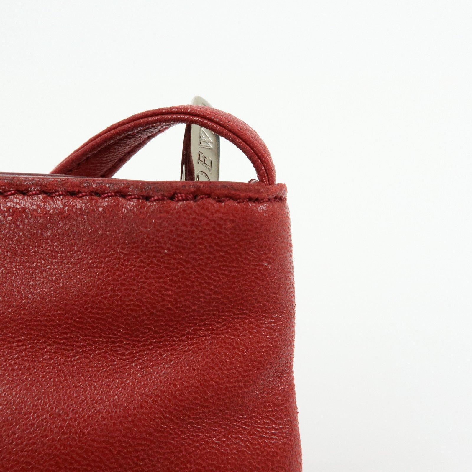 LOEWE Anagram Nappa Leather Shoulder Bag Crossbody Bag Red