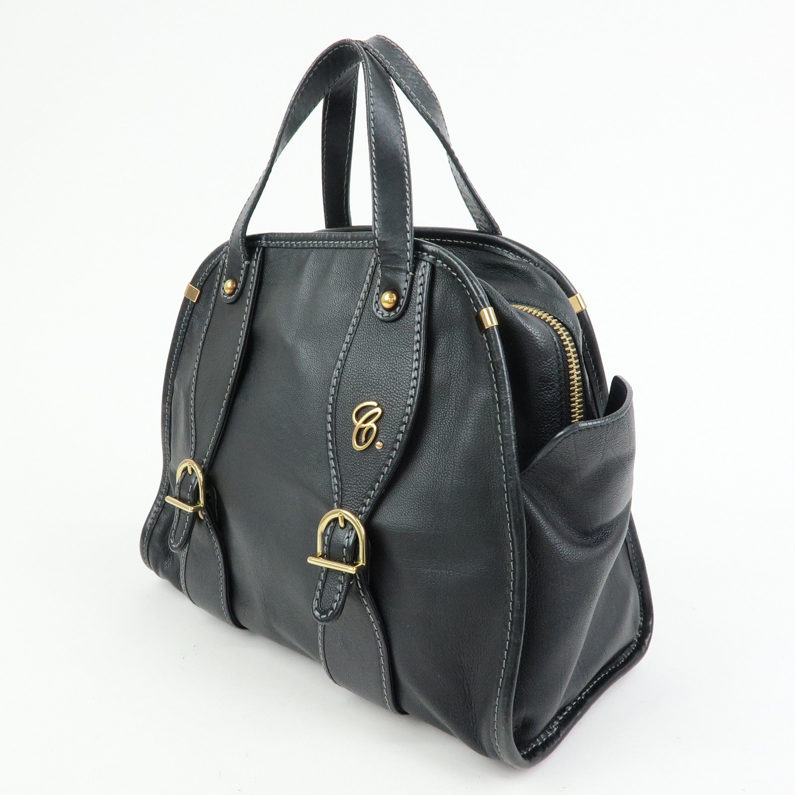 Chloe Susan Leather 2Way Bag Shoulder Bag Hand Bag Black