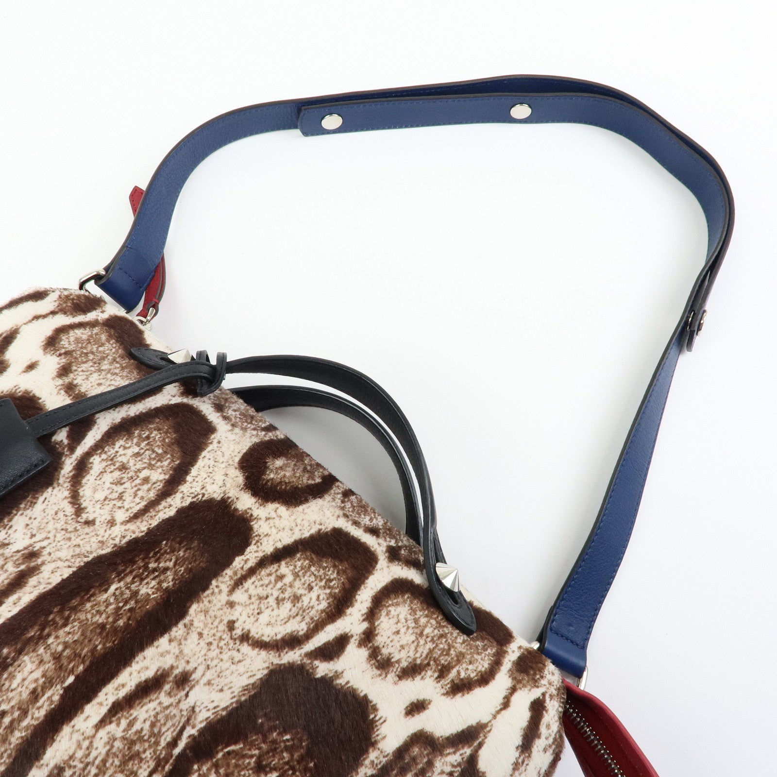 FENDI By The Way Pony Hair Calf Leather Leopard 2Way Bag 8BL125