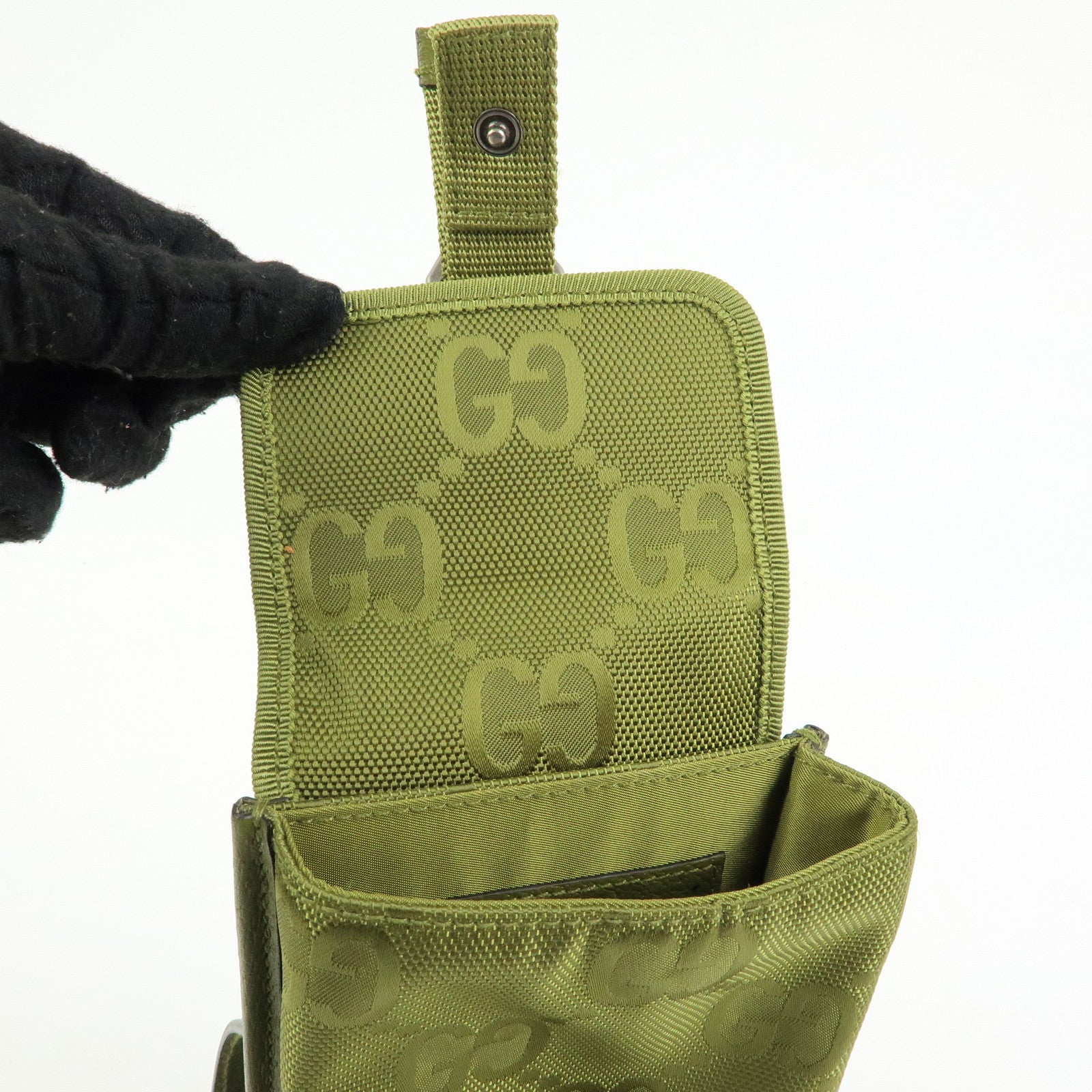 GUCCI Off The Grid Nylon Shoulder Bag Crossbody Bag Green 696018