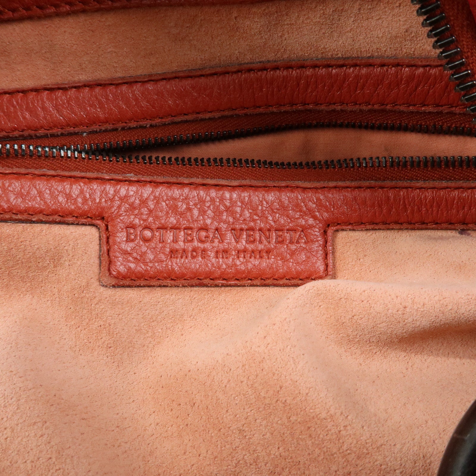 BOTTEGA VENETA Intrecciato Leather Shoulder Bag Red Brown 179331