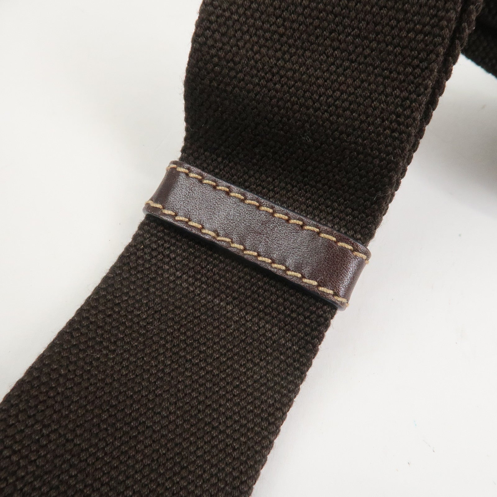 PRADA Logo Jacquard Leather Shoulder Bag Brown BT0537