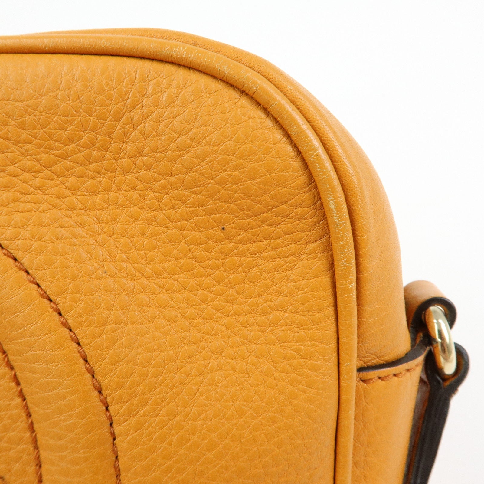GUCCI SOHO Leather Shoulder Bag Crossbody Bag Orange 308864