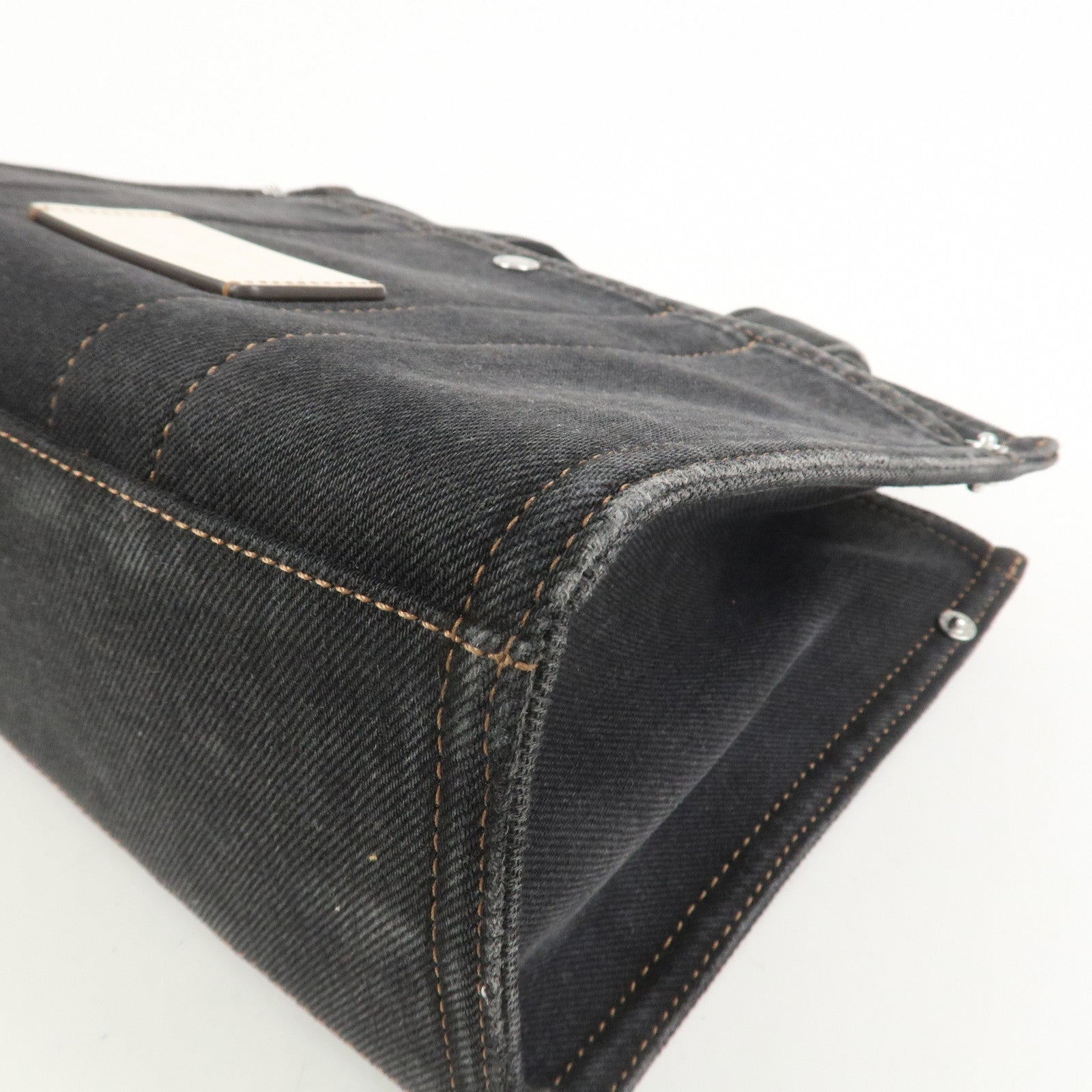 COACH Denim Leather 2Way Shoulder Bag Hand Bag Black