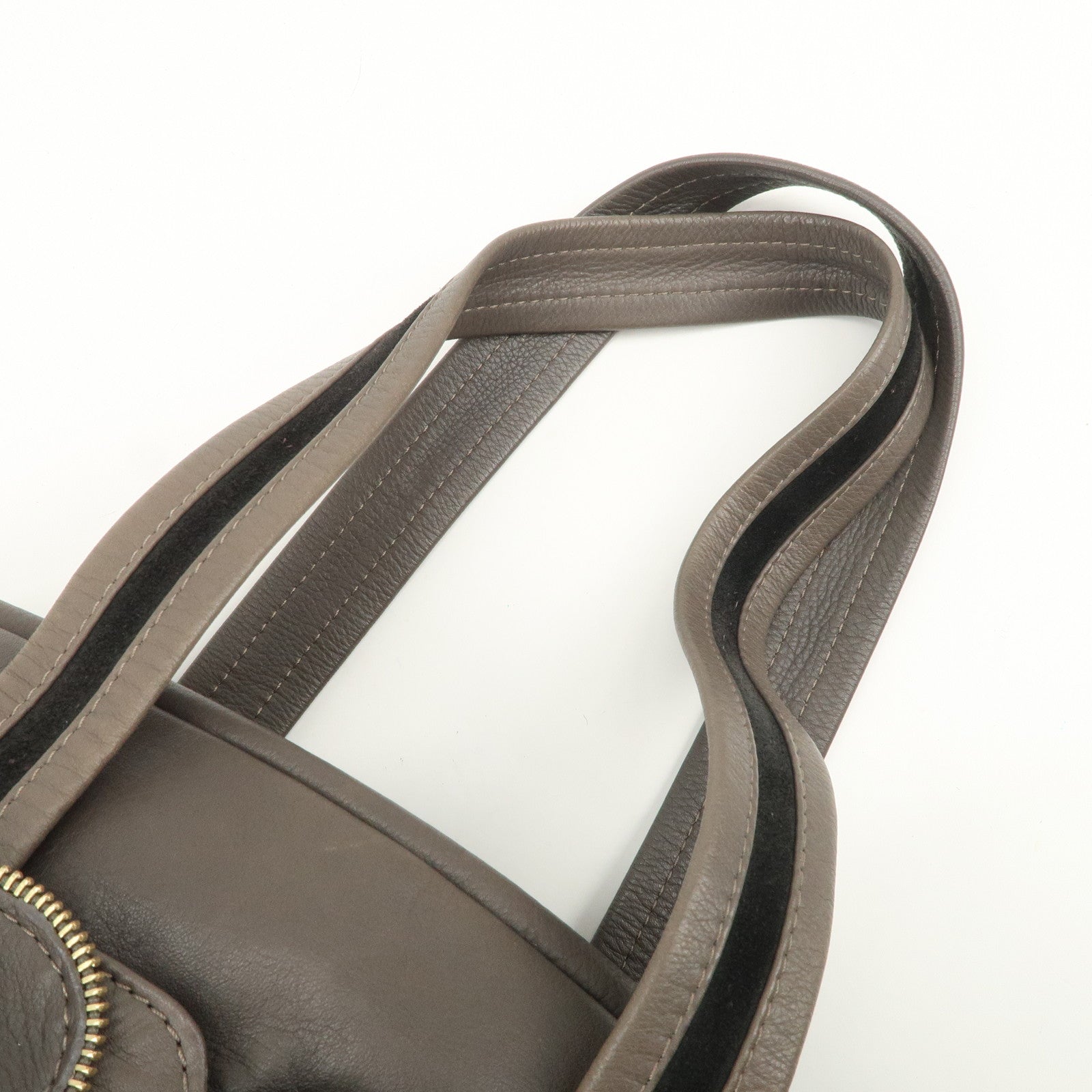 Chloe See by Chloe Leather Shoulder Bag Hand Bag Ribbon Brown