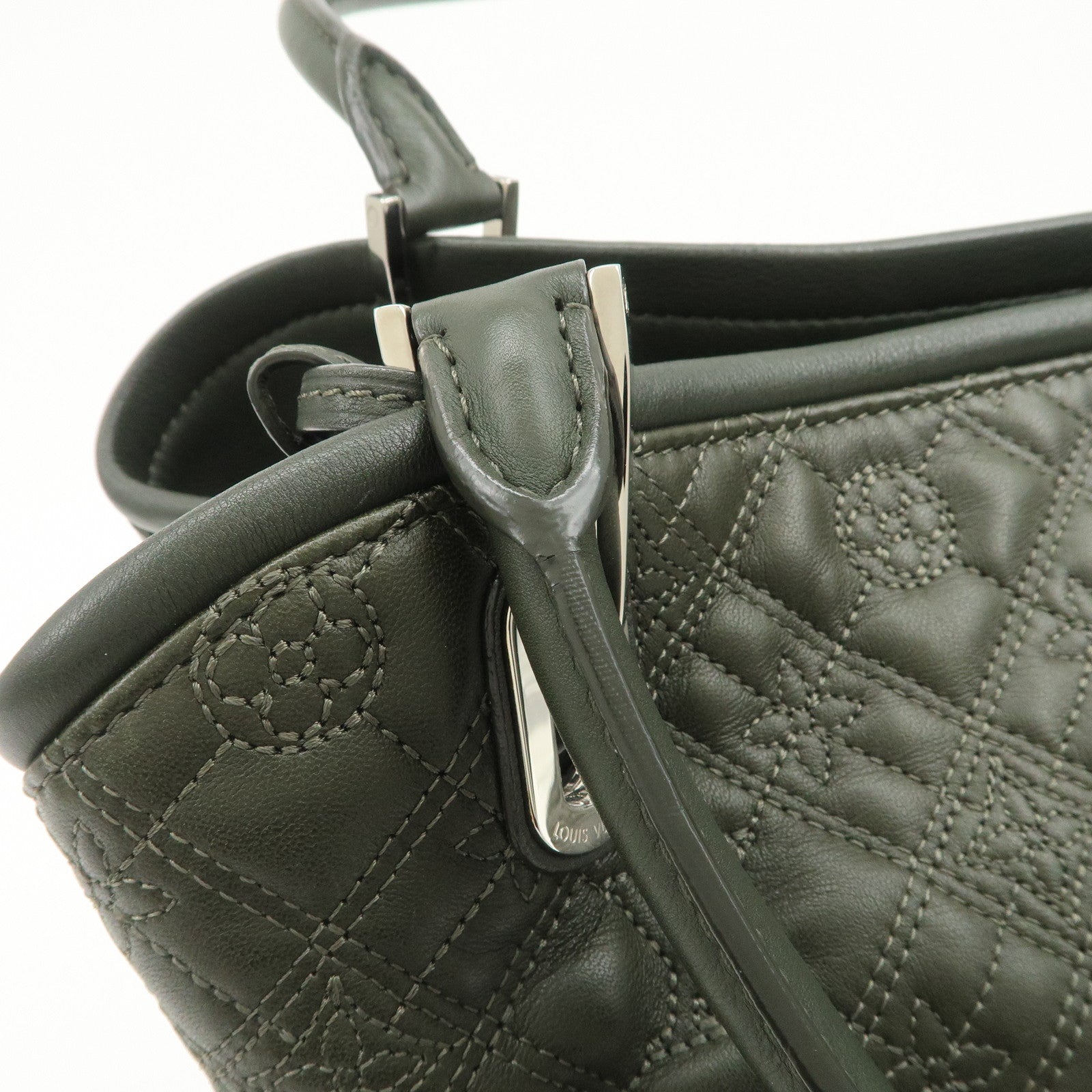 Louis Vuitton Monogram Antheia PM Leather Hand Bag Dark Green