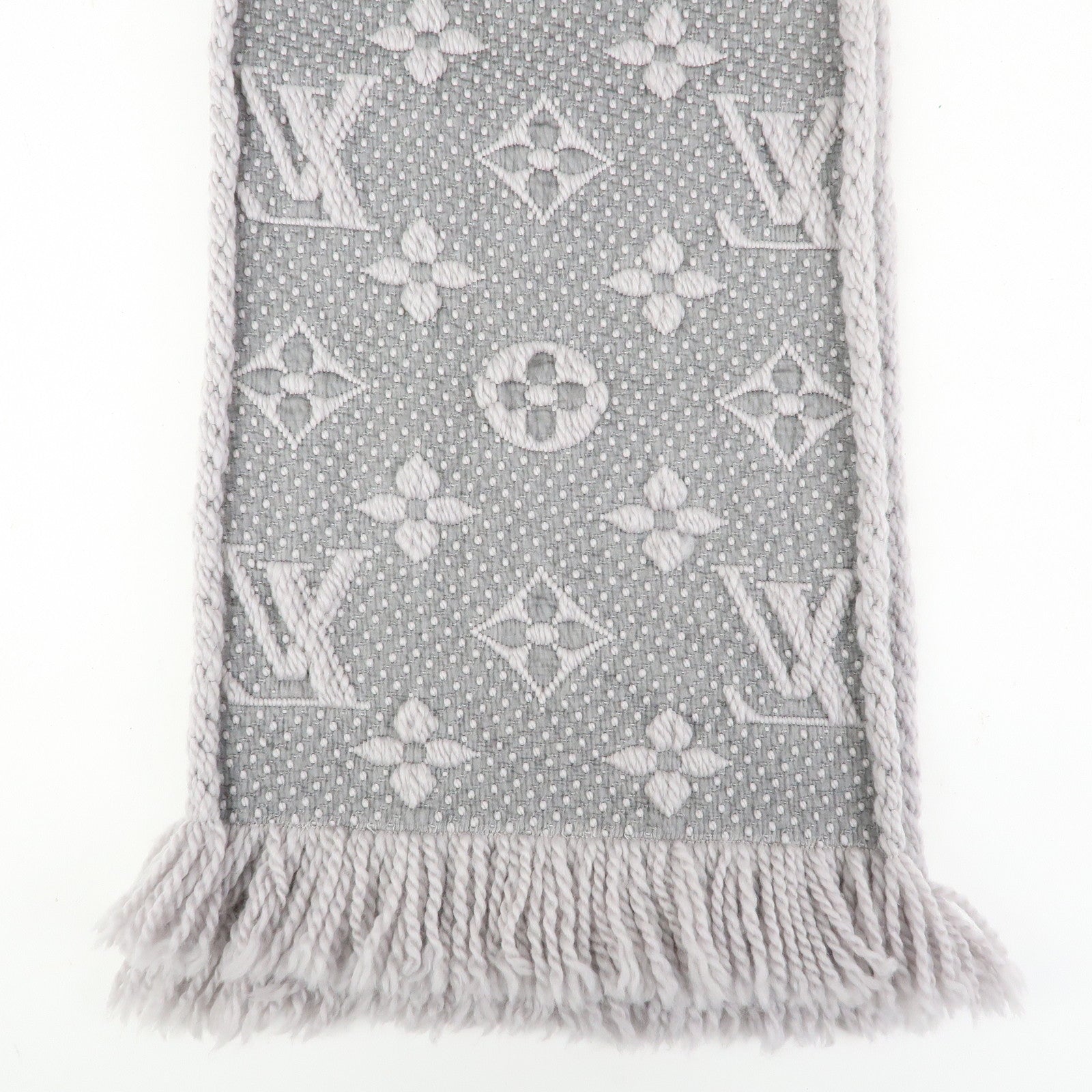 Louis Vuitton Monogram Escharp Logomania Scarf Gris Perle M74742