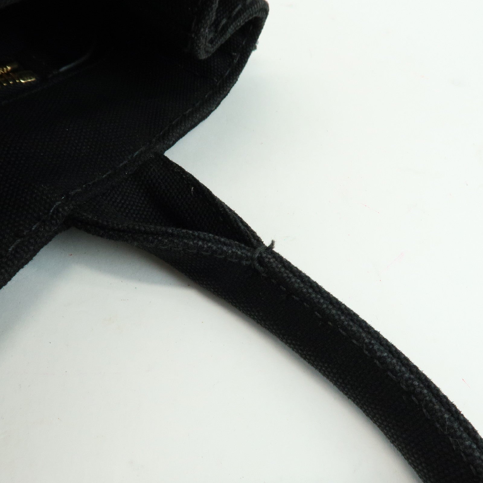 PRADA Triangle Logo Canapa Mini Canvas 2Way Hand Bag Black 1BG439