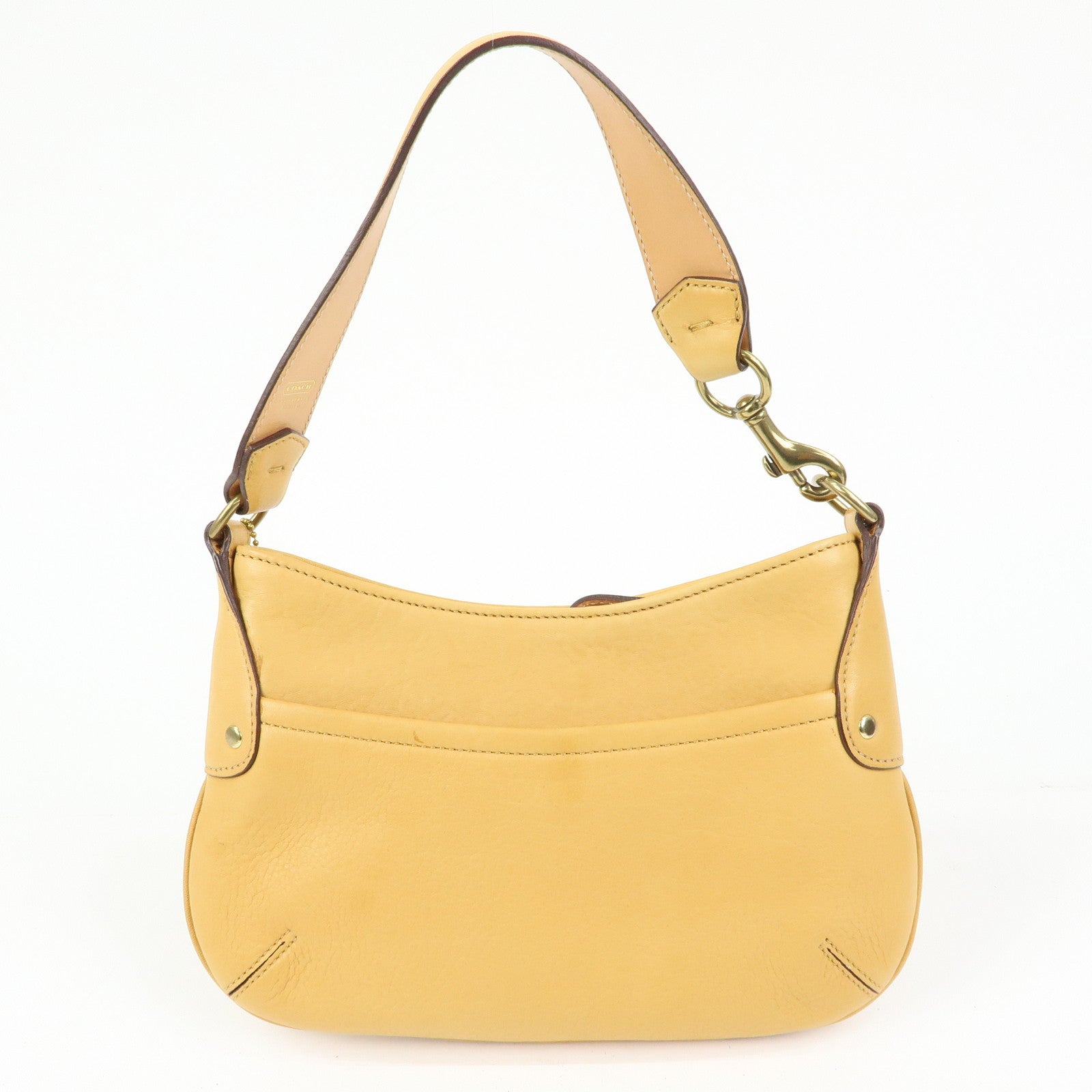 COACH Ergo Set of 2 Leather Shoulder Hand Bag Brown Beige Yellow
