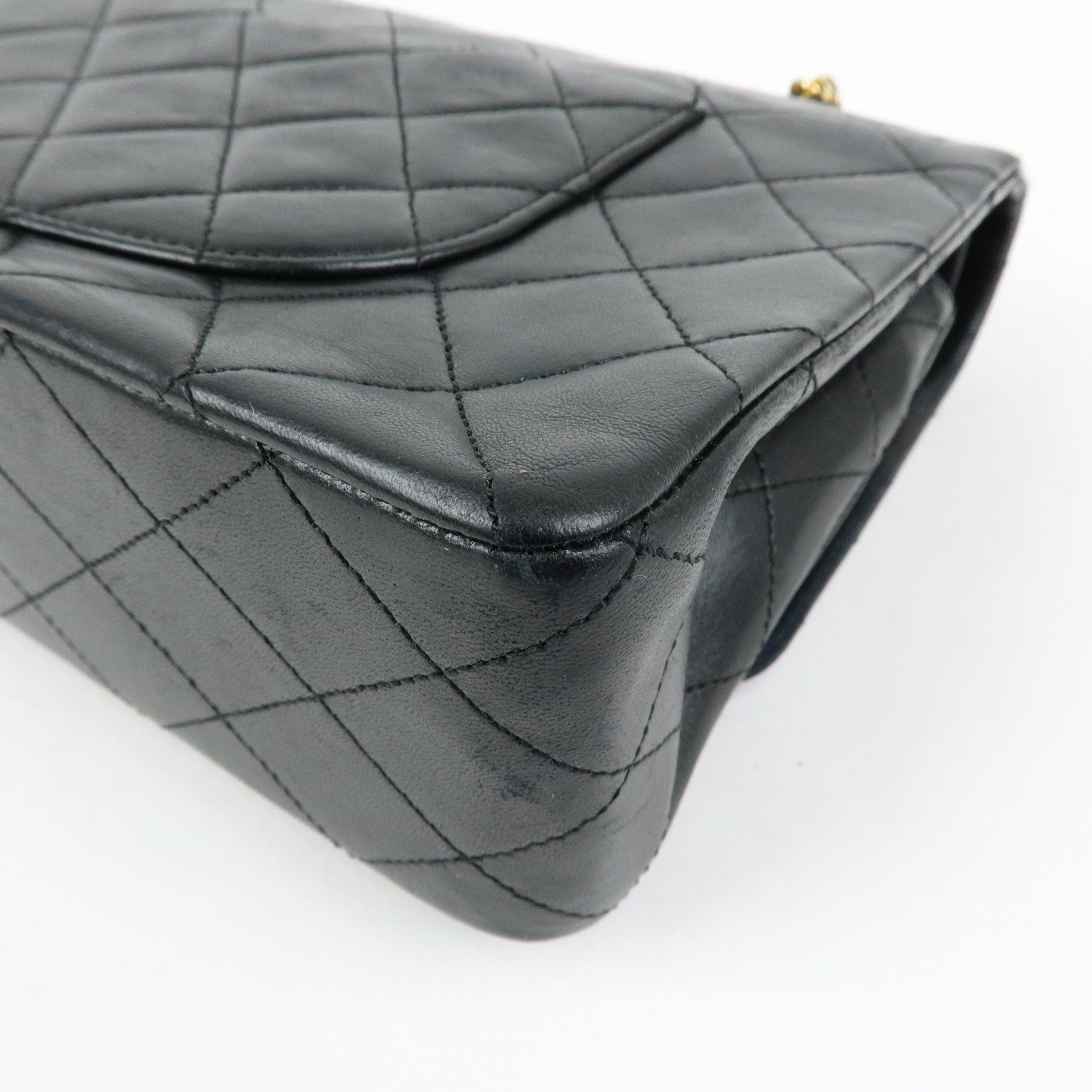 CHANEL Matelasse 25 Double Flap Chain Shoulder Bag Black A01112