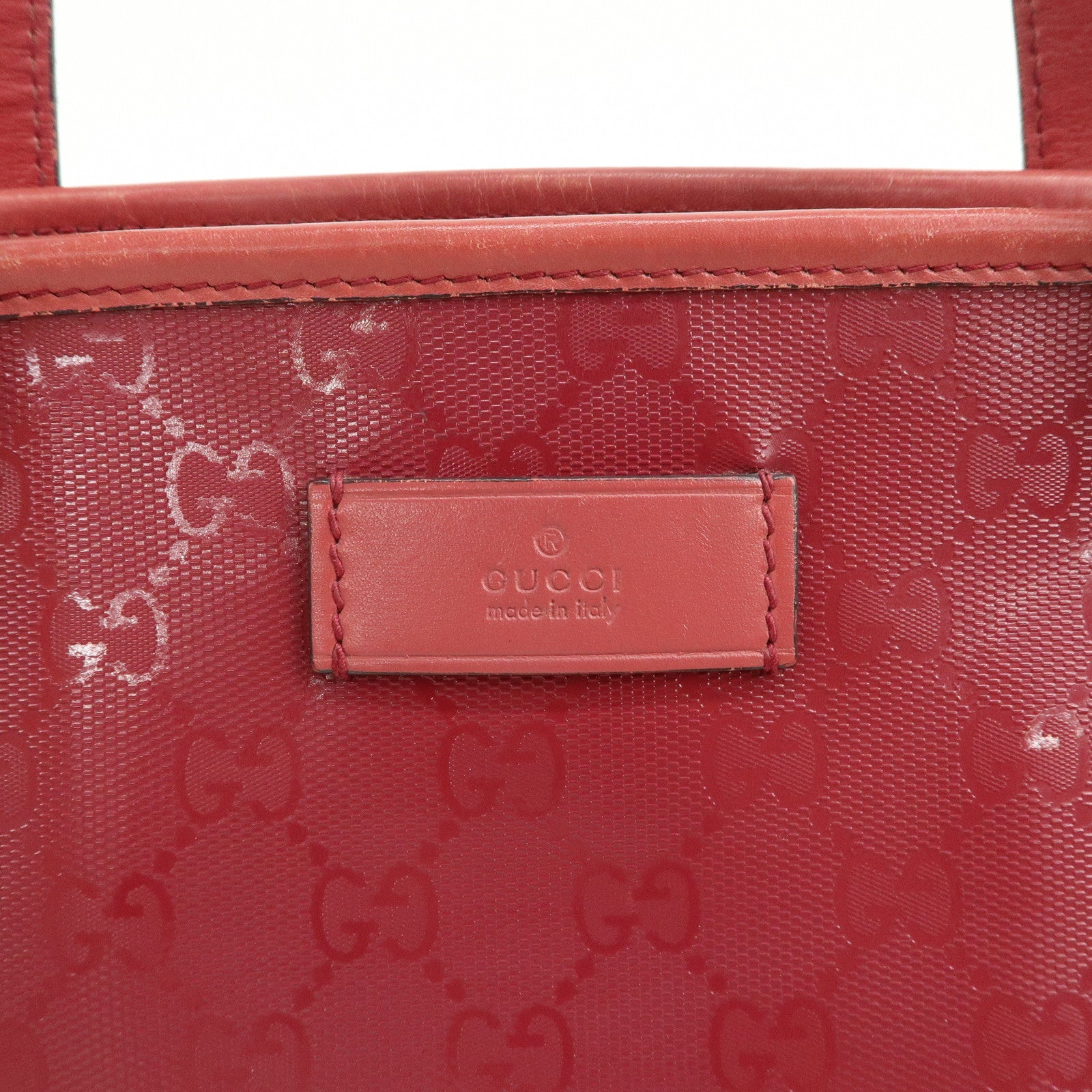 GUCCI Logo GG Imprime Leather Tote Bag Shoulder Bag Pink 211138