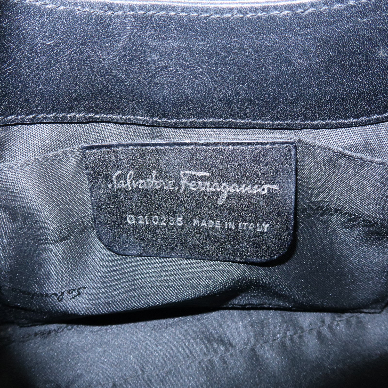 Ferragamo Gancini Leather Hobo Hand Bag Black
