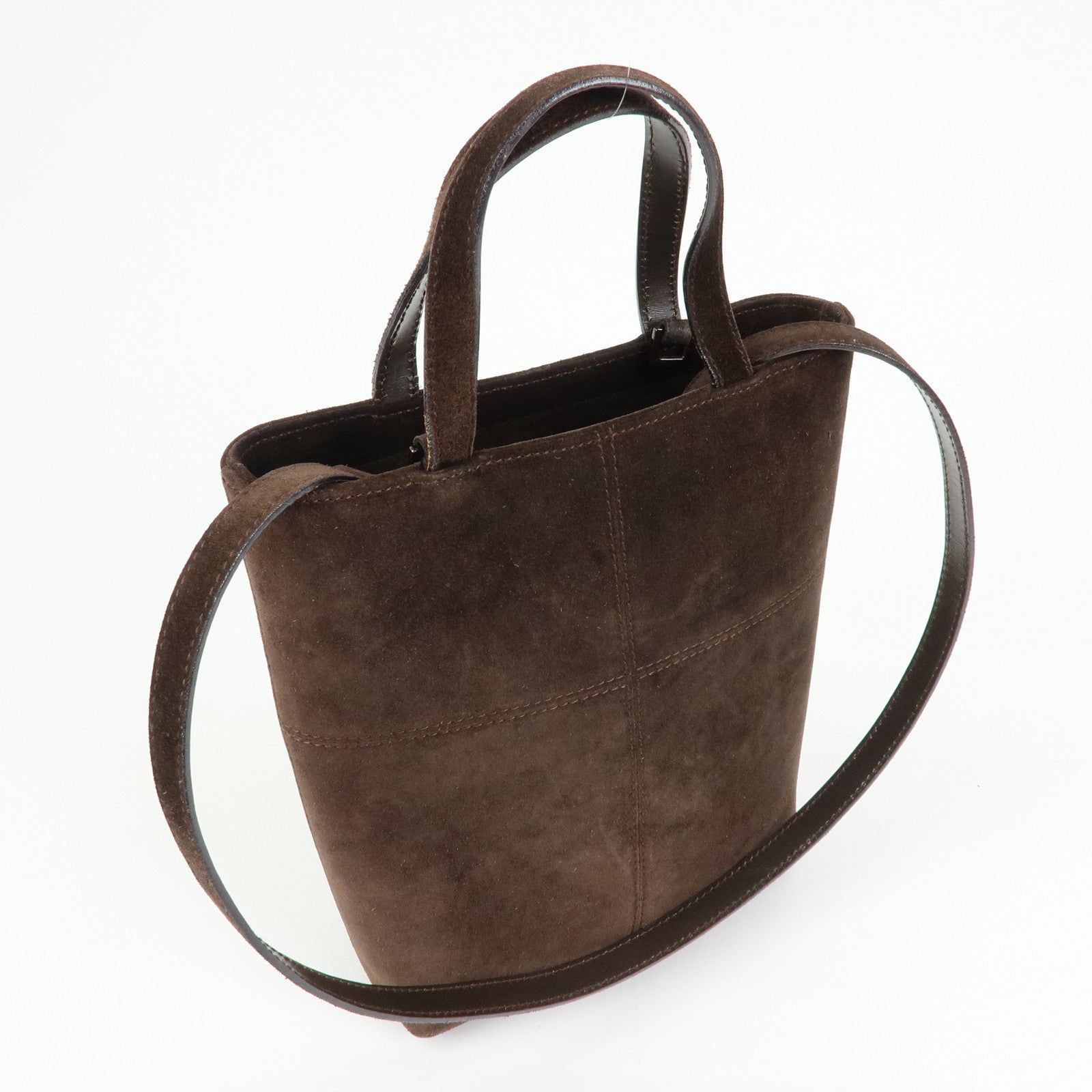 GUCCI Sylvie Suede 2Way Bag Shoulder Hand Bag Brown 000-2113-0553