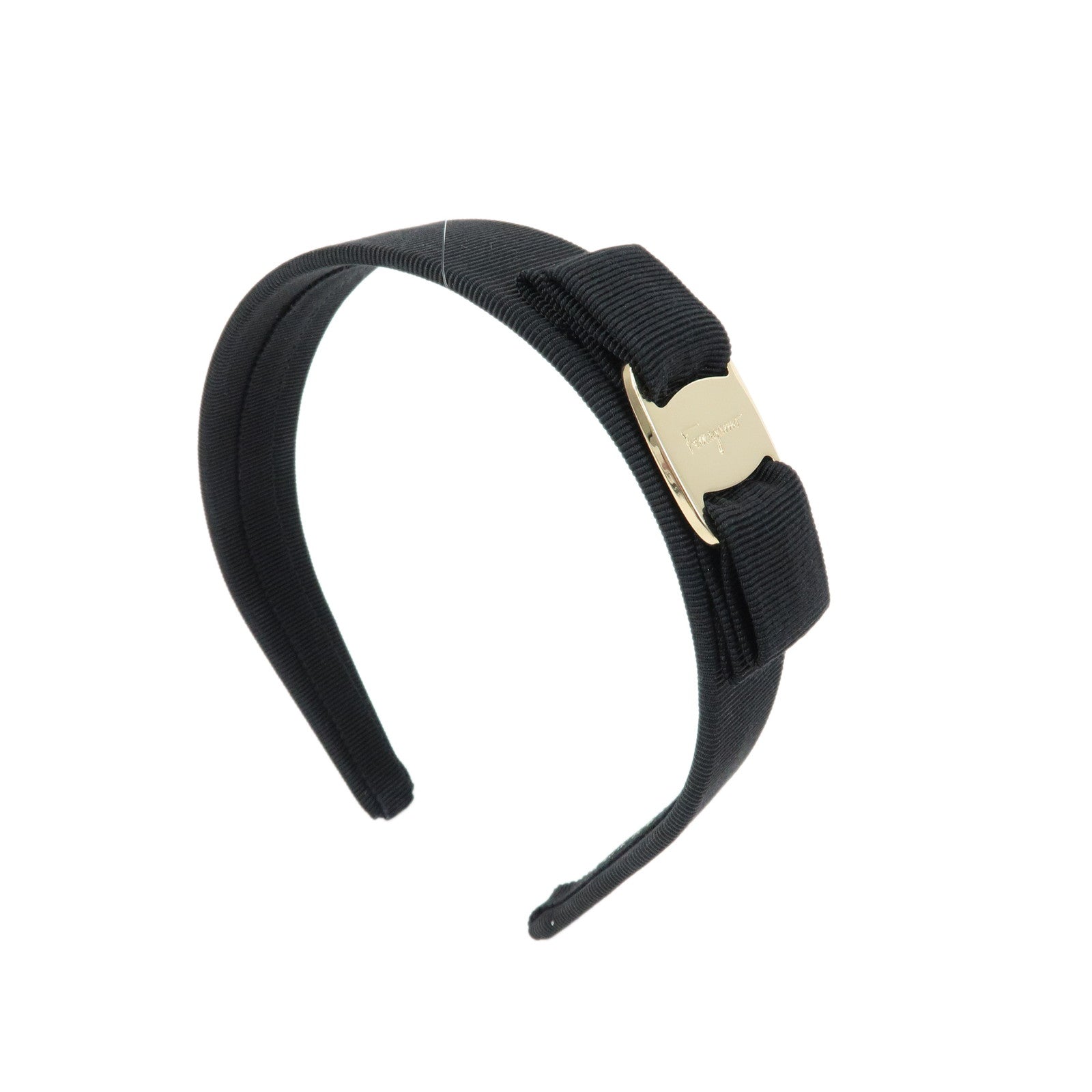 Ferragamo Vara Ribbon Viscose Headband Hair Accessory Black