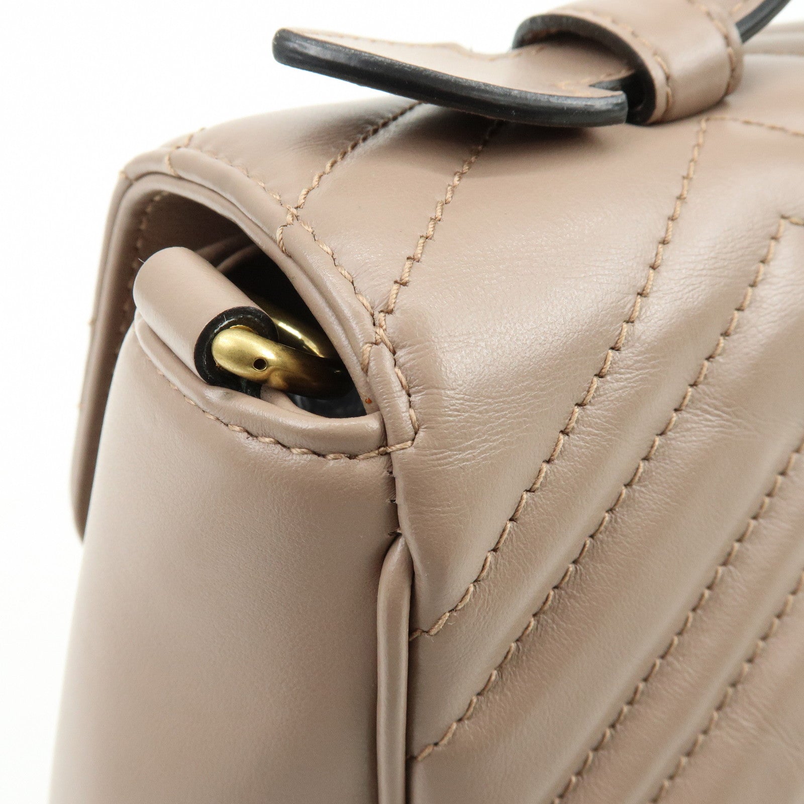 GUCCI GG Marmont 2Way Bag Hand Bag Shoulder Bag Beige 498110