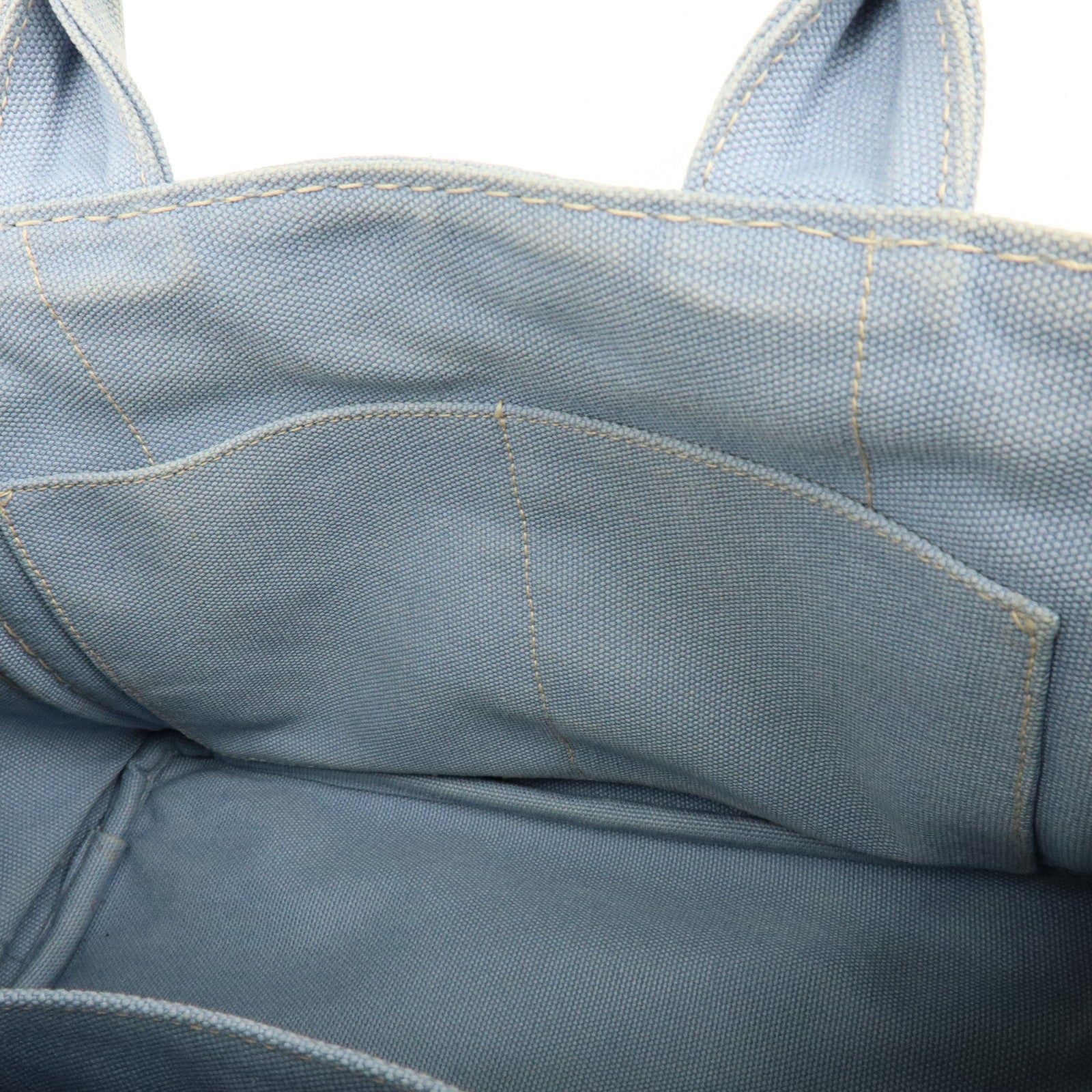 PRADA Canapa Mini Canvas 2Way Bag Hand Bag Light Blue 1BG439