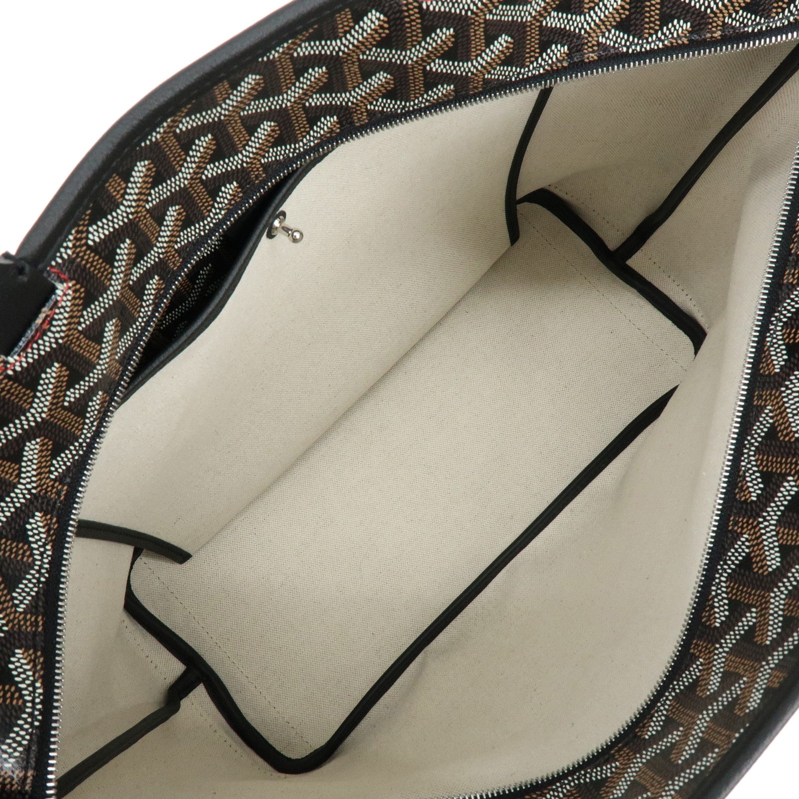 GOYARD Artois PM PVC Leather Tote Bag Hand Bag Black Brown