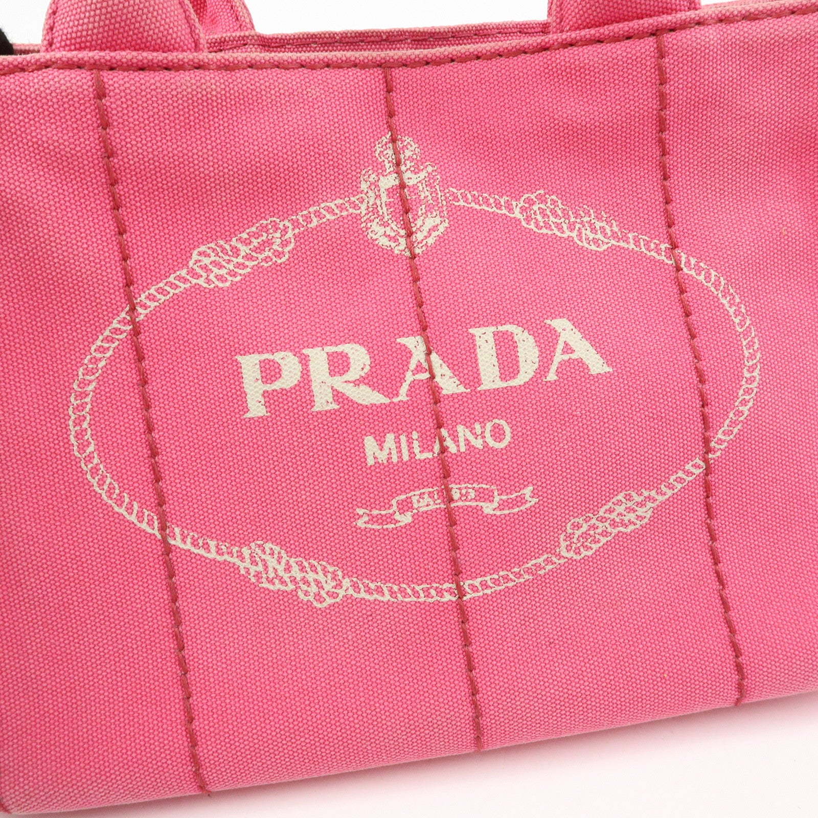 PRADA Canapa Mini Canvas 2Way Bag Hand Bag Pink 1BG439