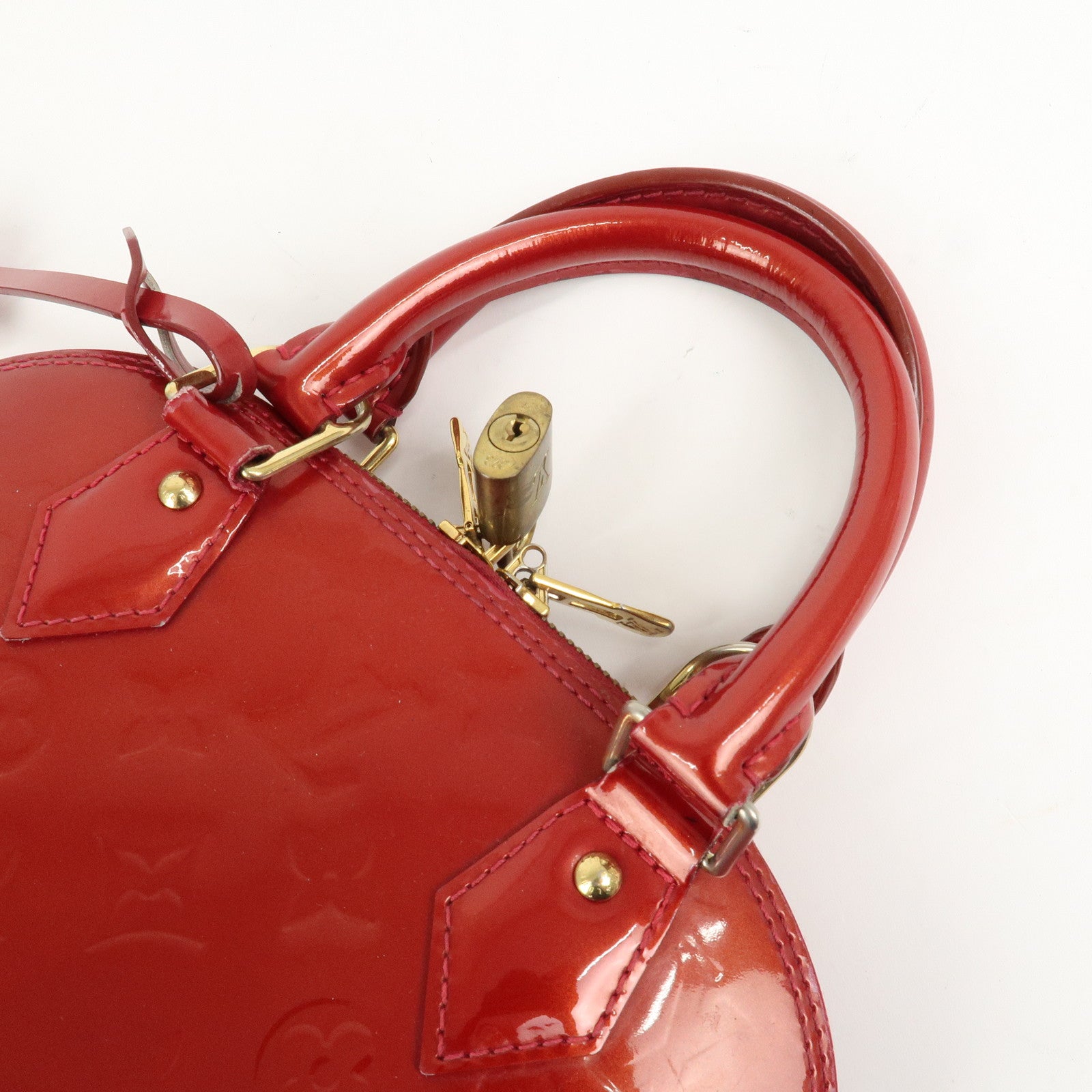 Louis Vuitton Monogram Vernis Alma BB 2Way Bag Red M91606