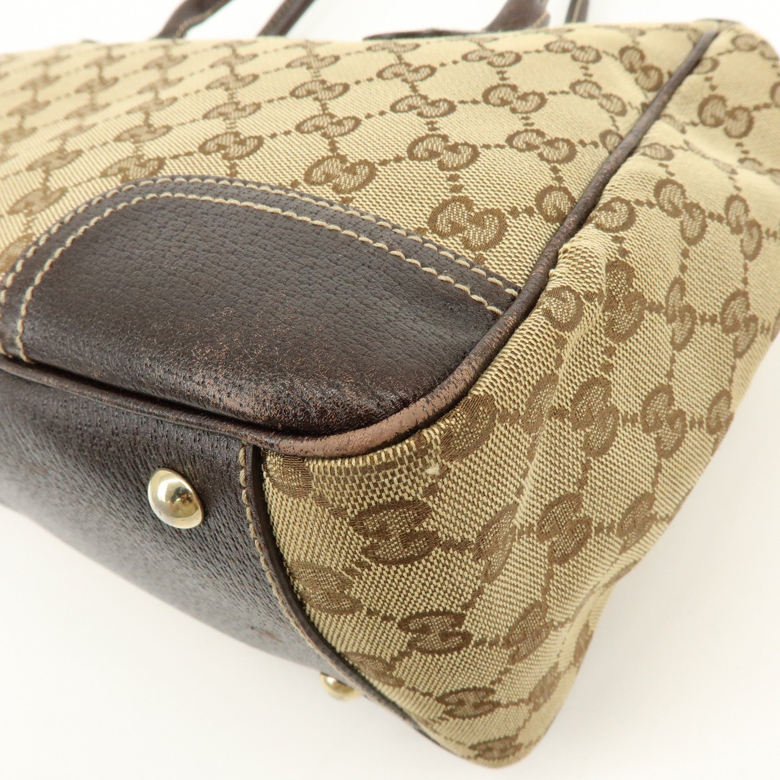 GUCCI Sherry Princy GG Canvas Leather Tote Bag Shoulder Bag 177052