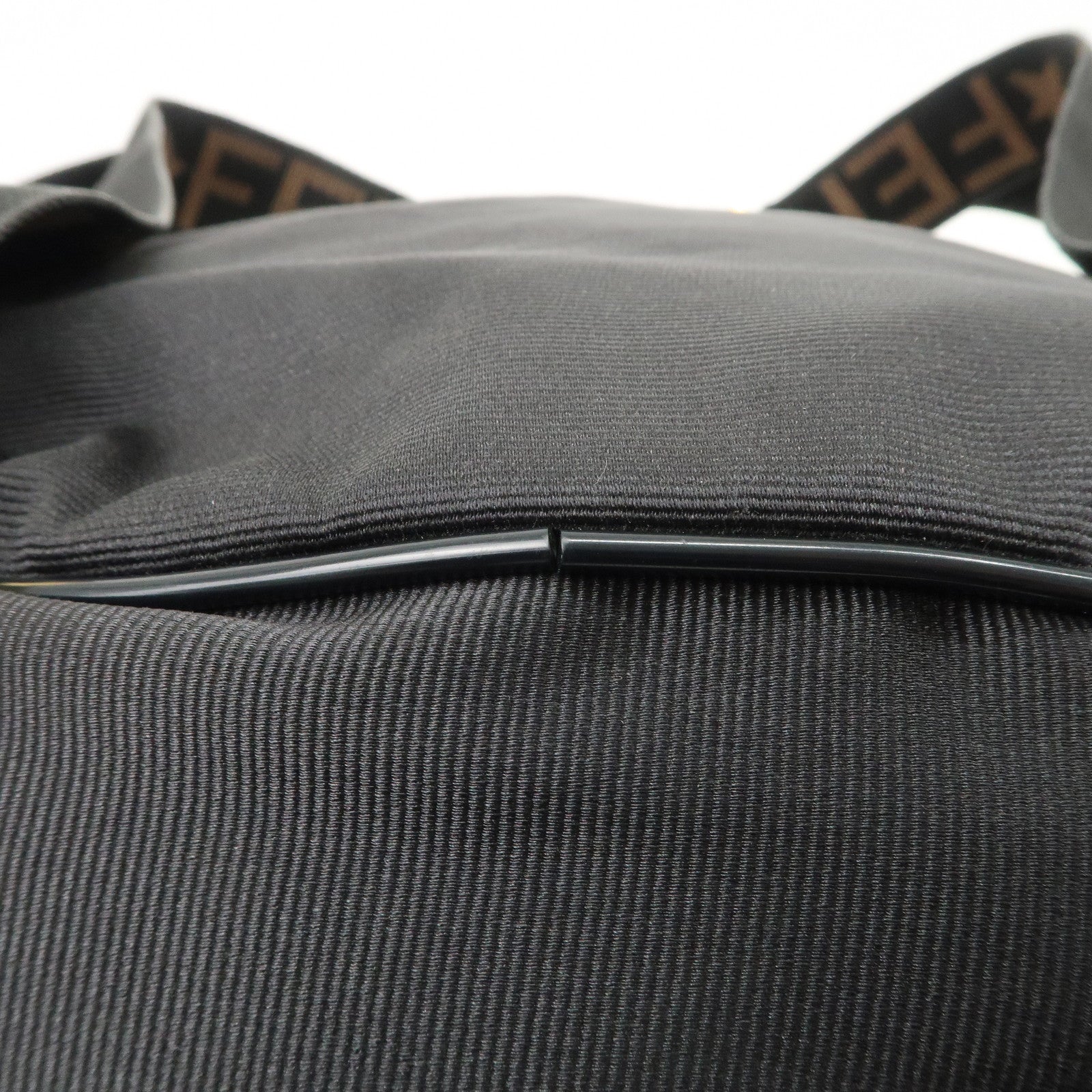 FENDI Nylon Leather Back Pack Black Gold Hardware 263390