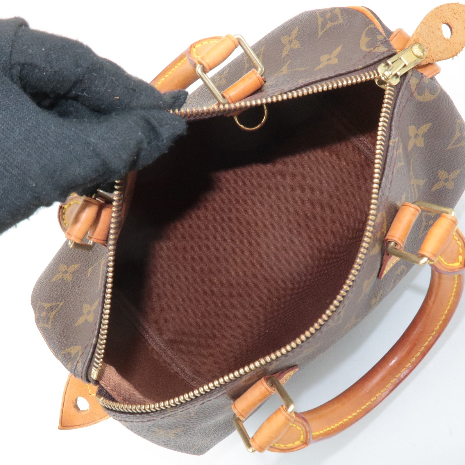 Louis Vuitton Monogram Speedy 25 Hand Bag Boston Bag Brown M41528 Used