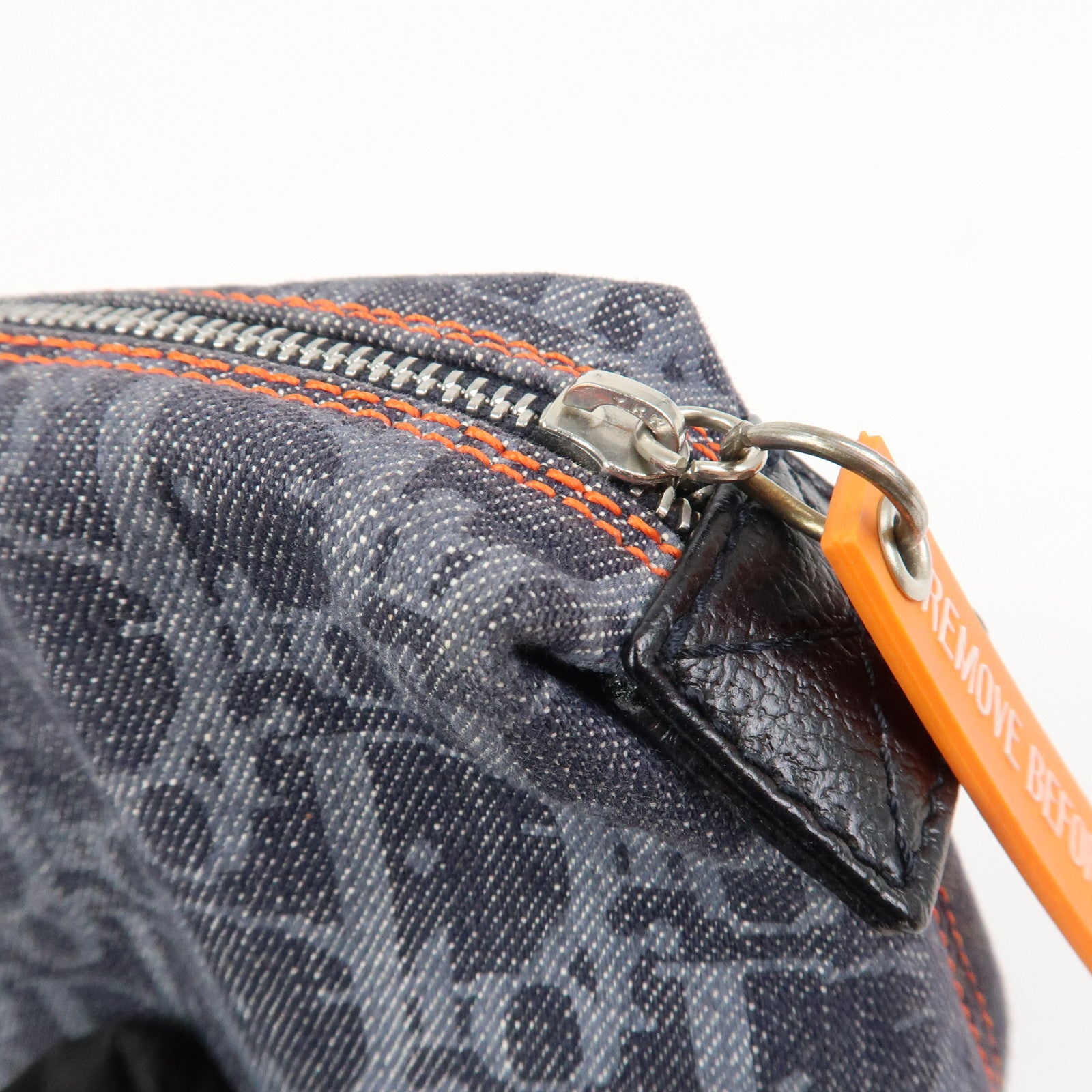 Christian Dior Denim Cosmetic Pouch Indigo Blue Orange