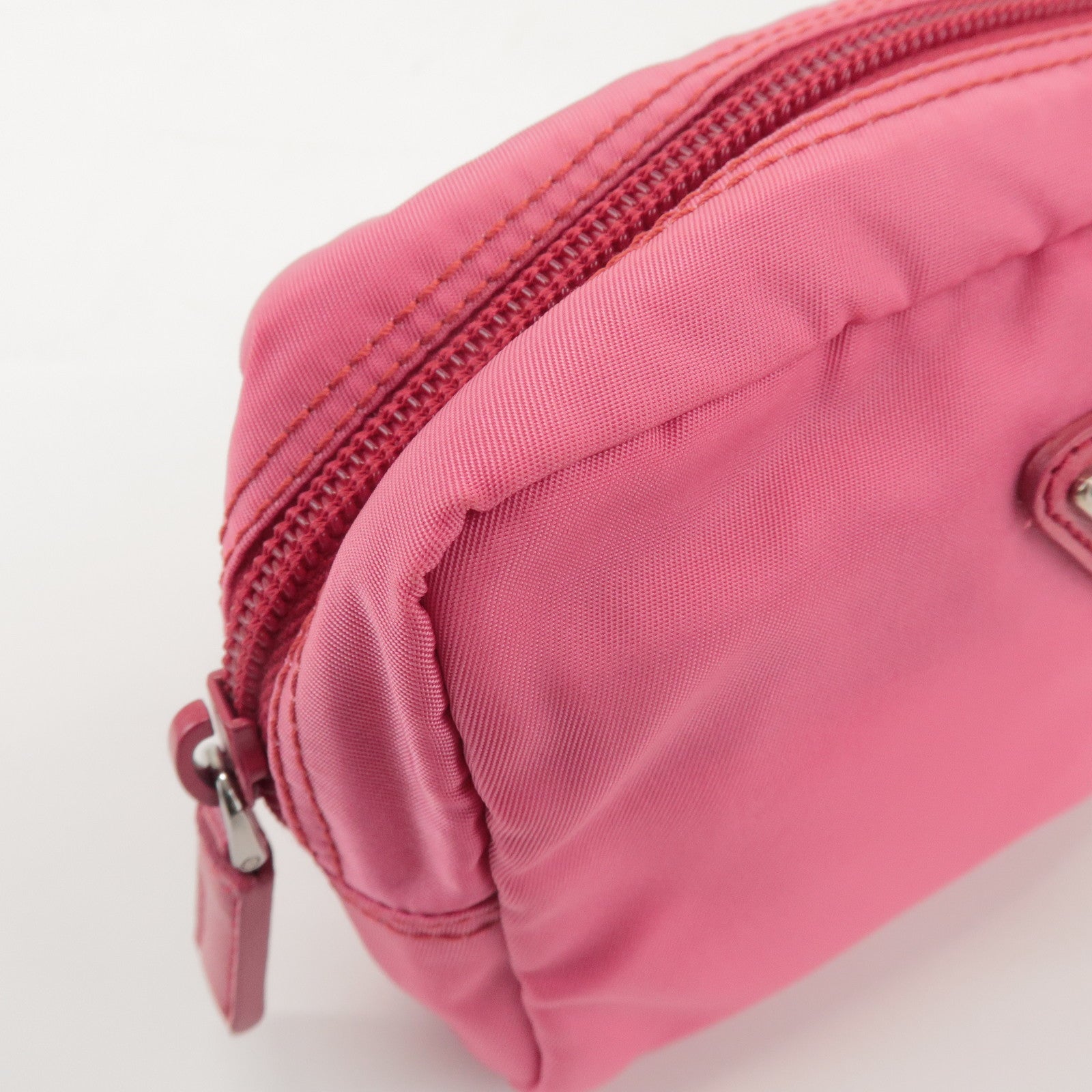 PRADA Set of 2 Nylon Pouch Cosmetic Bag Pink Red 1N0340/1N0339