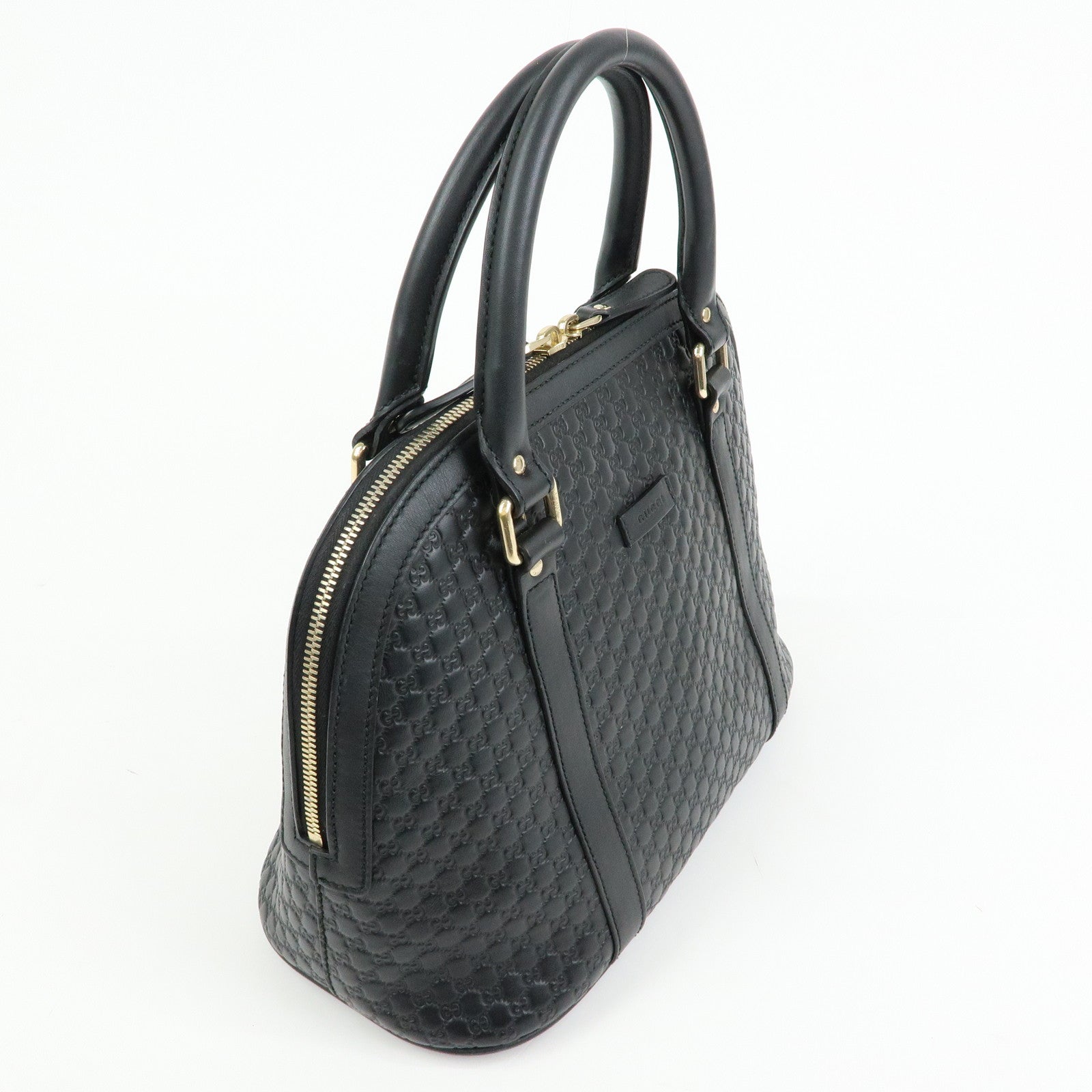GUCCI Microguccissima Leather 2WAY Bag Hand Bag Black 449663