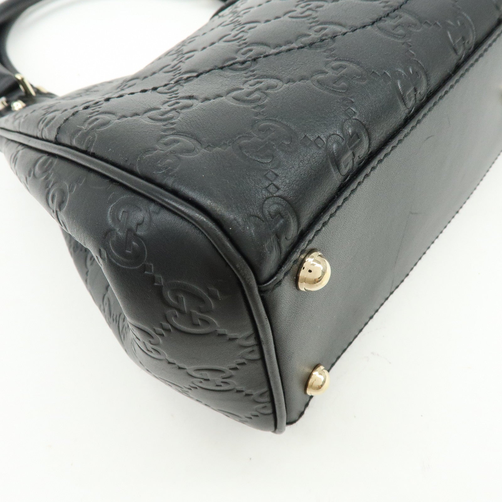 GUCCI Jackie Guccissima Leather Hand Bag Shoulder Bag Black 14819