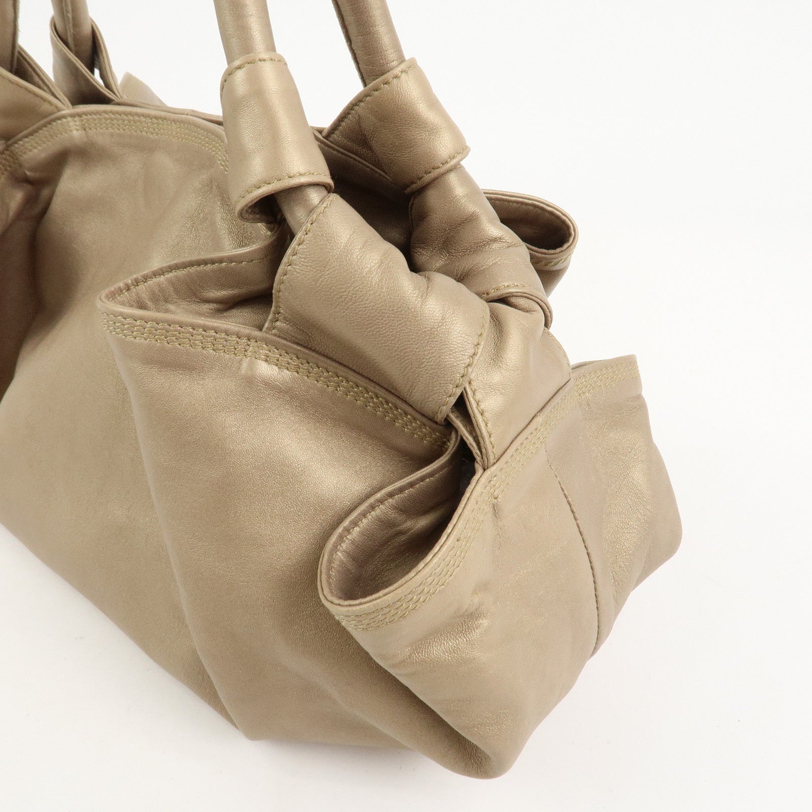 LOEWE Anagram Nappa Aire Leather Hand Bag Shoulder Bag Gold