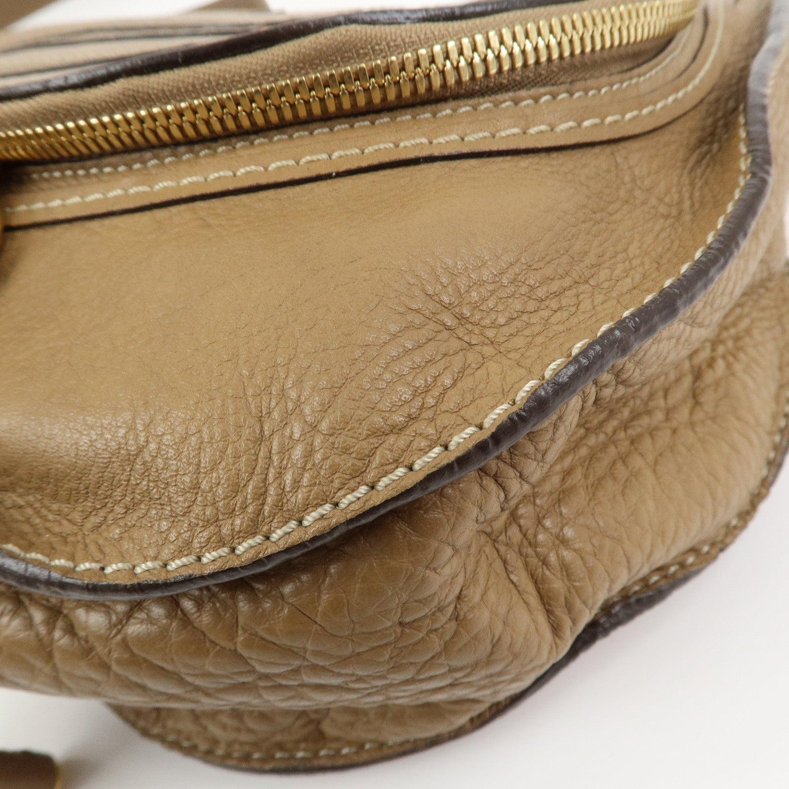 Chloe Marcie Leather Shoulder Bag Crossbody Bag Brown 001-12-60-65