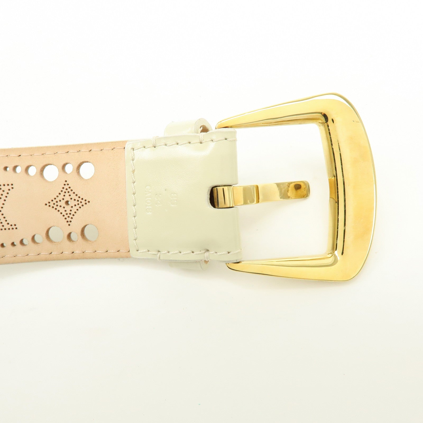 Louis Vuitton Leather Ceinture Phoenix Belt Ivory 85/34 M9680
