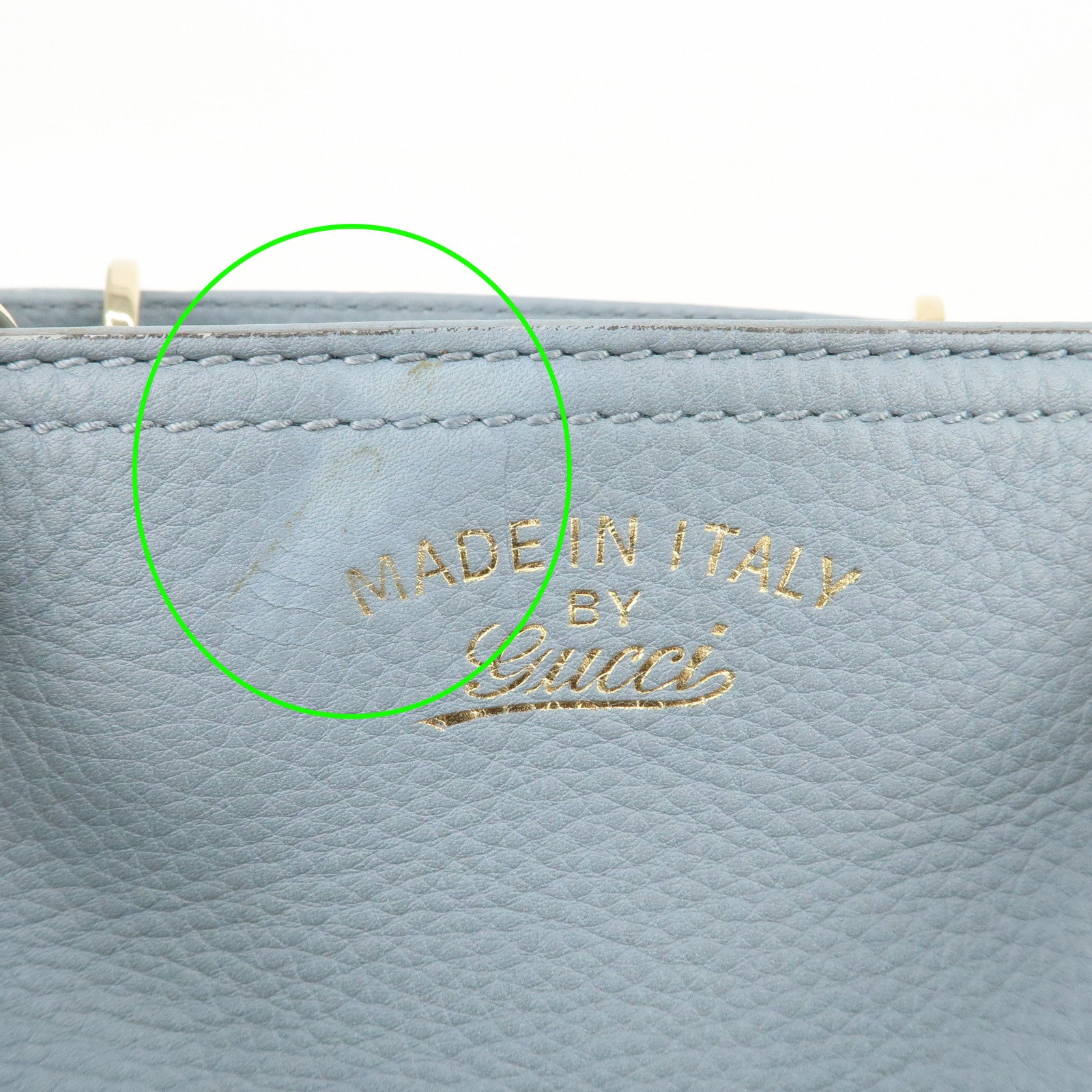 GUCCI Bamboo Leather 2Way Bag Hand Shoulder Bag Light Blue 336032