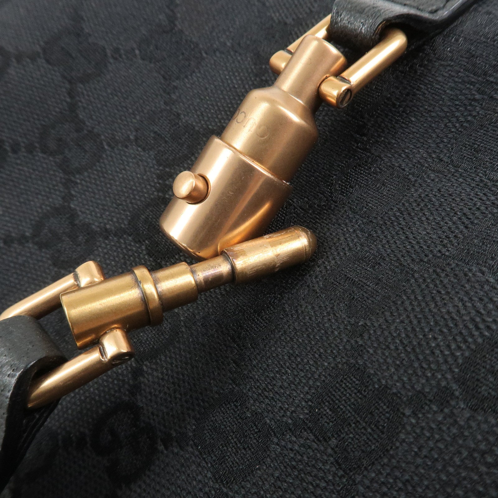 GUCCI New Jackie GG Canvas Shoulder Bag Hand Bag Black 124409