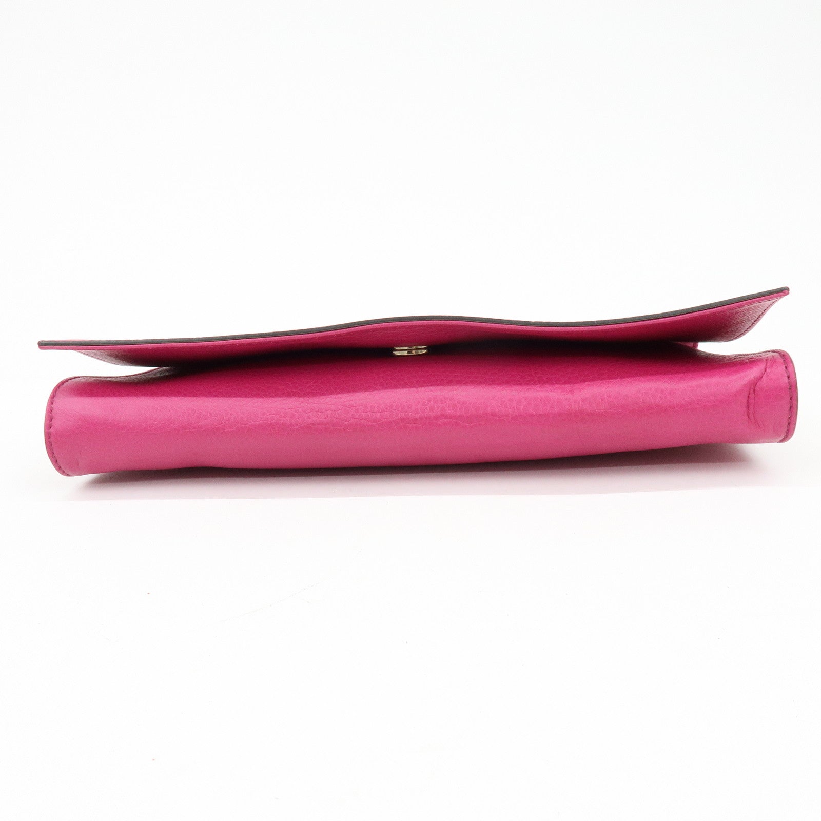 GUCCI SOHO Interlocking G Leather Tassel Clutch Bag Pink 336753