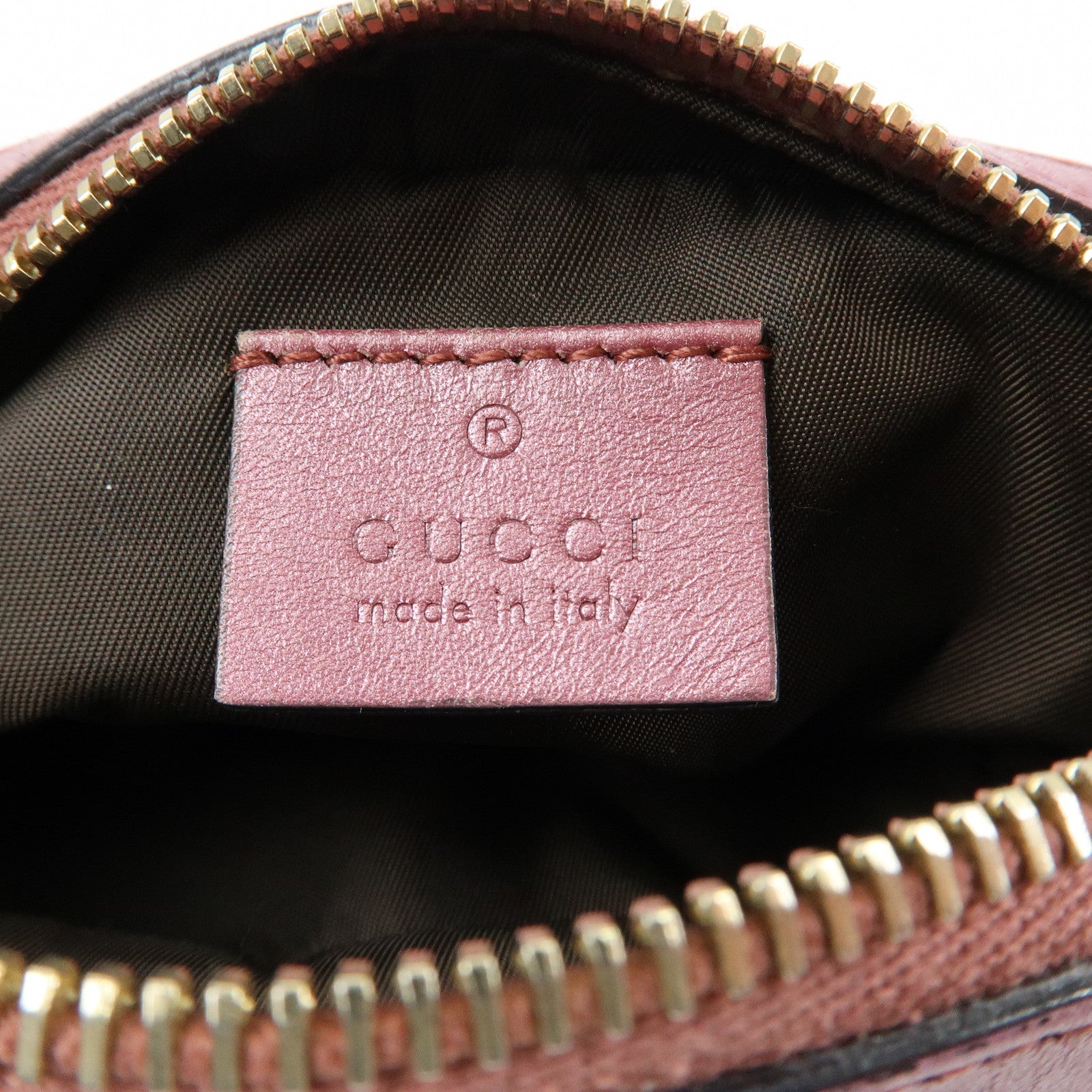 GUCCI Interlocking G Lovely Heart Cosmetic Pouch Beige Pink 308728