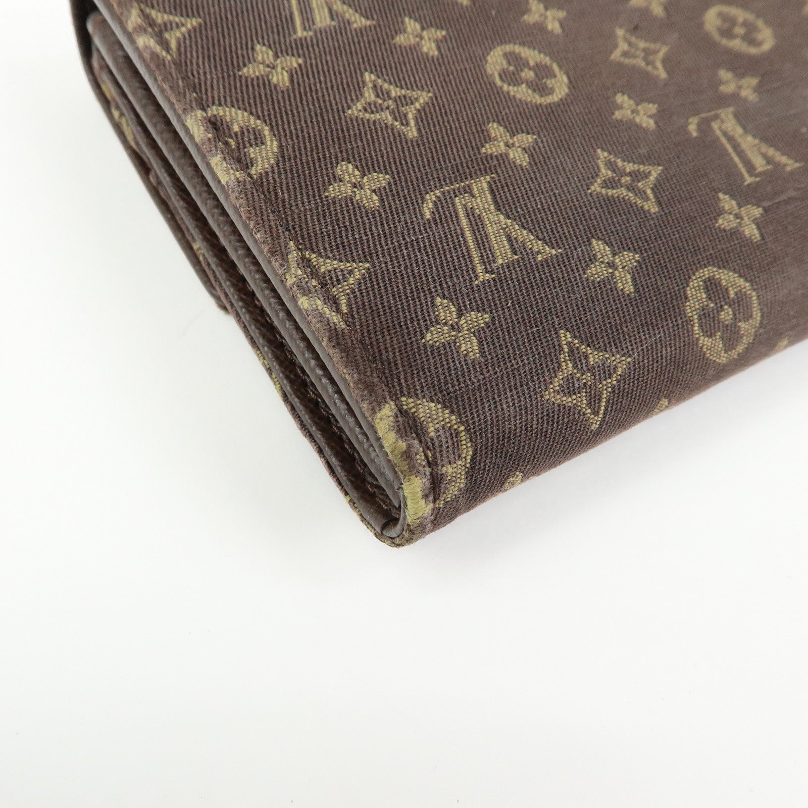 Louis Vuitton Monogram Mini Lin Canvas Long Wallet Brown M95234