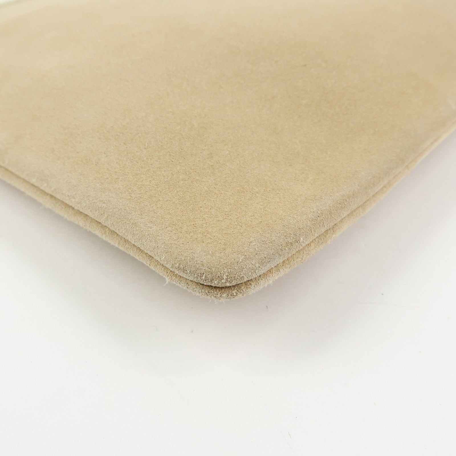 LOEWE Anagram Suede Leather Tote Bag Hand Bag Beige White