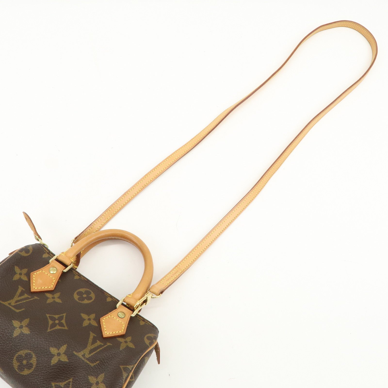 Louis Vuitton Monogram Mini Speedy Hand Bag & Strap Brown M41534