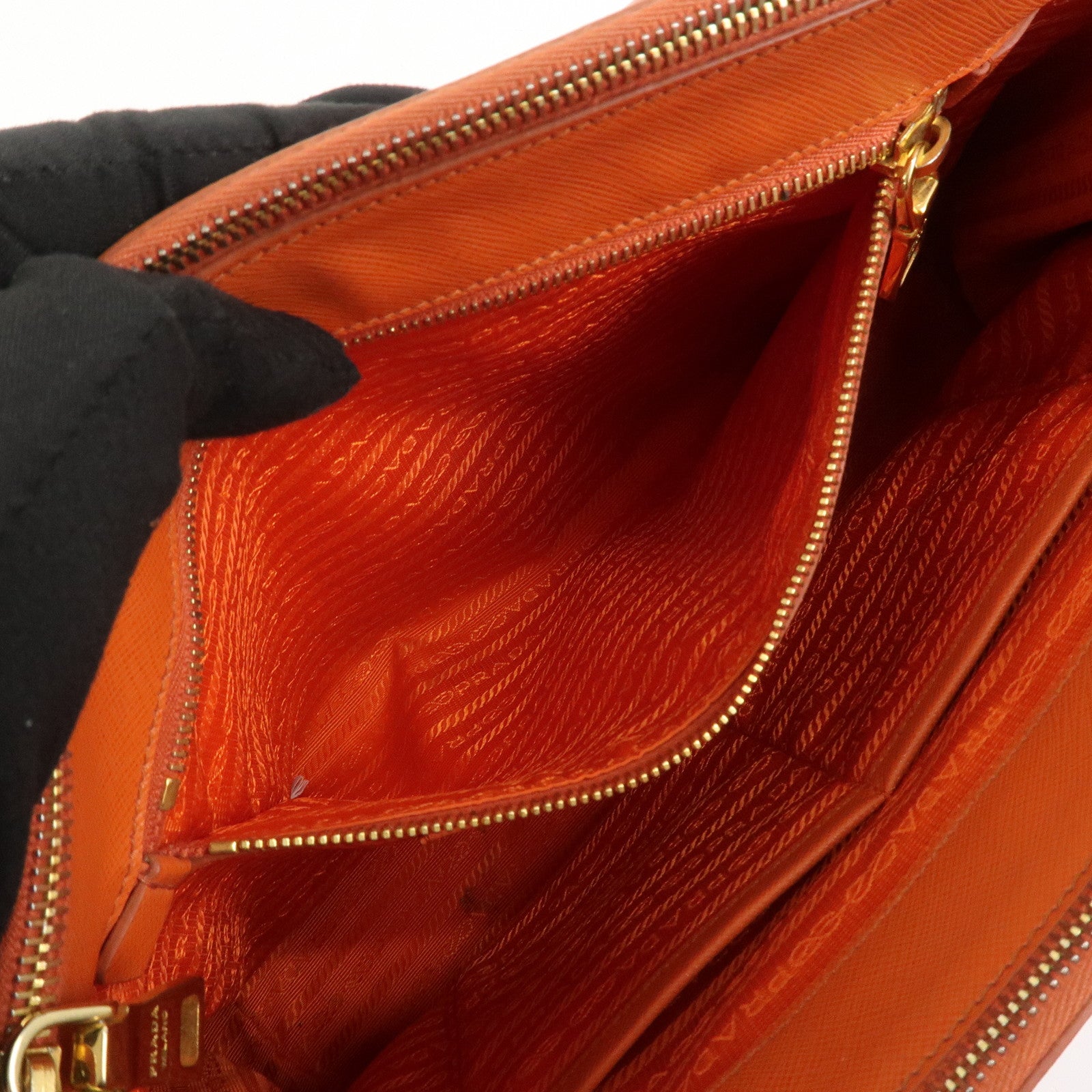 PRADA Galleria Saffiano Leather 2Way Bag Orange 1BA274