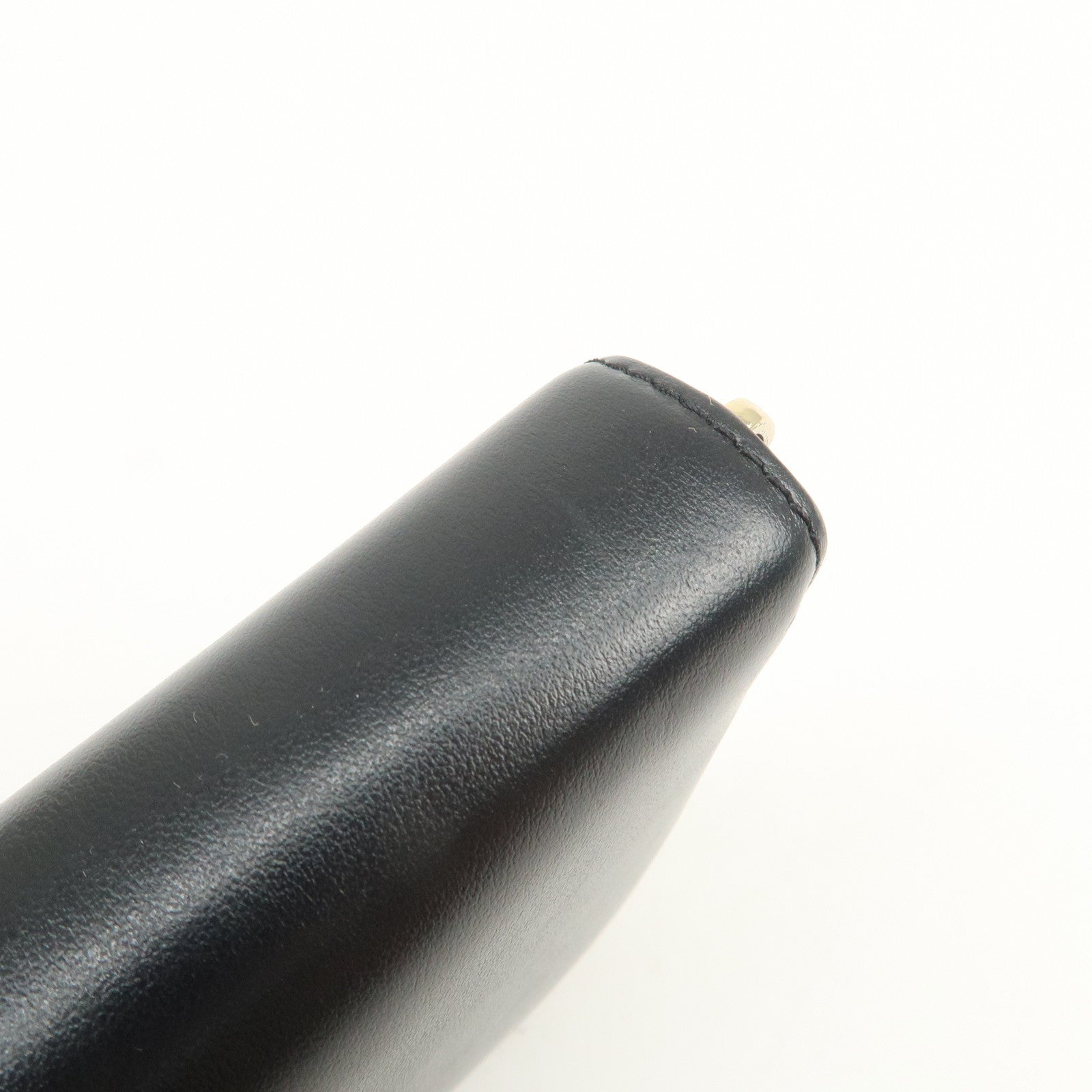 Chloe Logo Leather Round Zippy Long Wallet Black