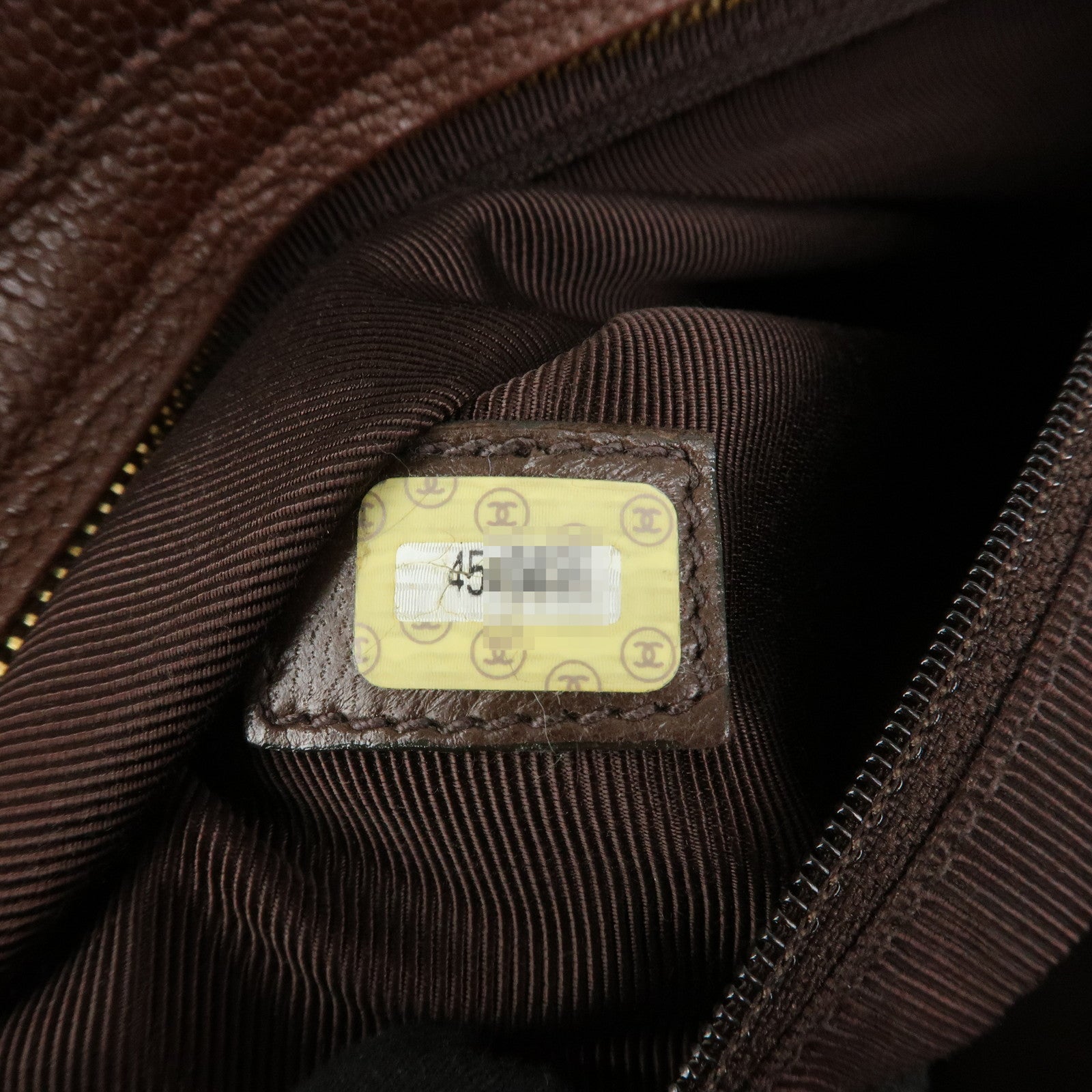 CHANEL COCO Mark Caviarskin Tote Bag Shoulder Bag Brown