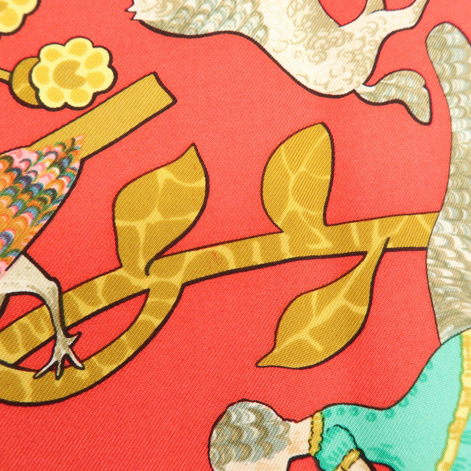 HERMES Carre 90 Silk 100% Scarf EARLY AMERICA Navy Red Brown