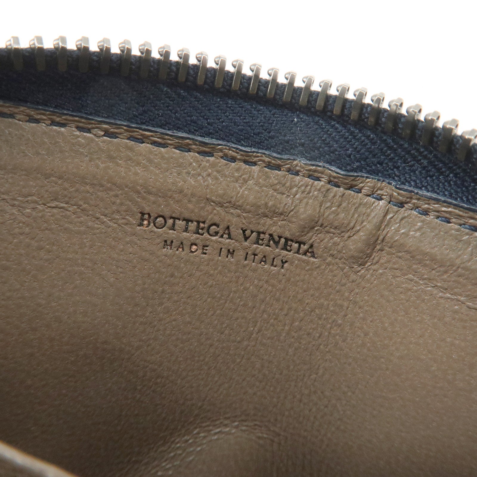 BOTTEGA VENETA Intrecciato Leather Coin Case Navy 114075