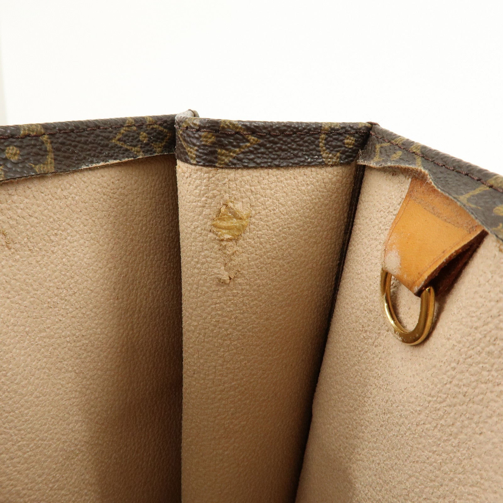 Louis Vuitton Monogram Sac Plat Tote Bag Hand Bag Brown M51140