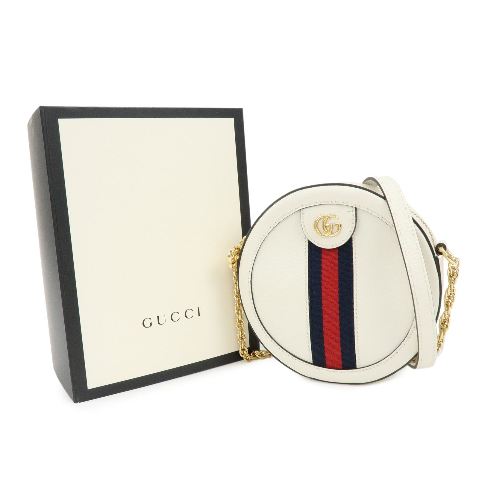 GUCCI Ophidia Sherry Double G Round Mini Chain Shoulder Bag 550618