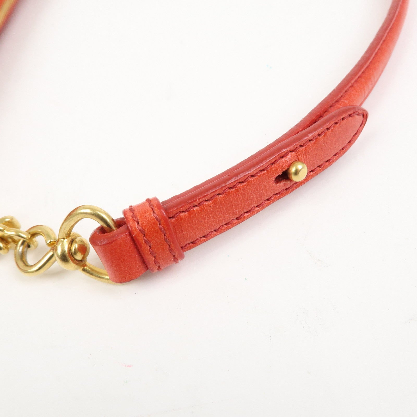 MIU MIU Side Ribbon Leather Mini Shoulder Bag Hand Bag Red 5N1557