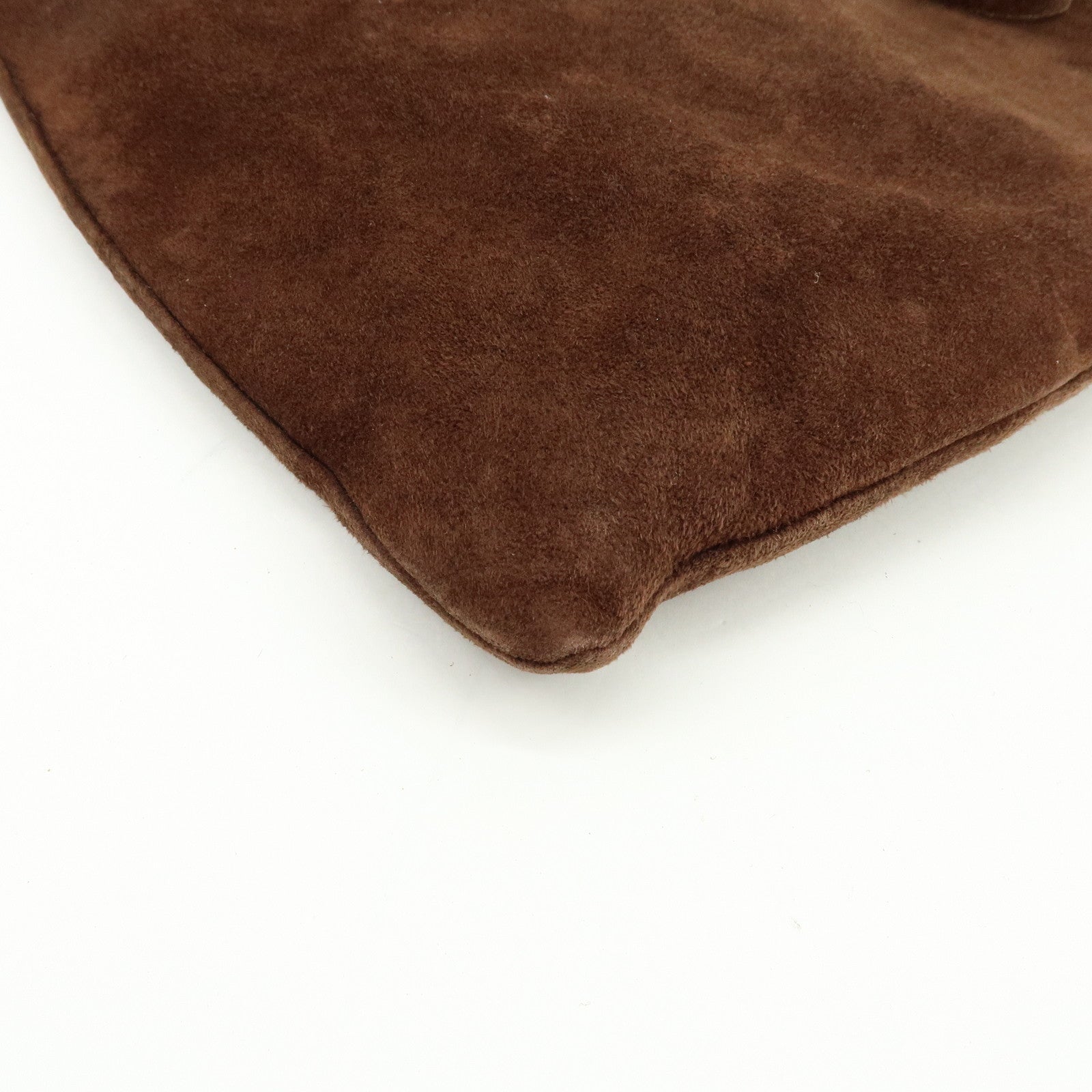 FENDI Suede Tote Bag Hand Bag Shoulder Bag Brown 26690