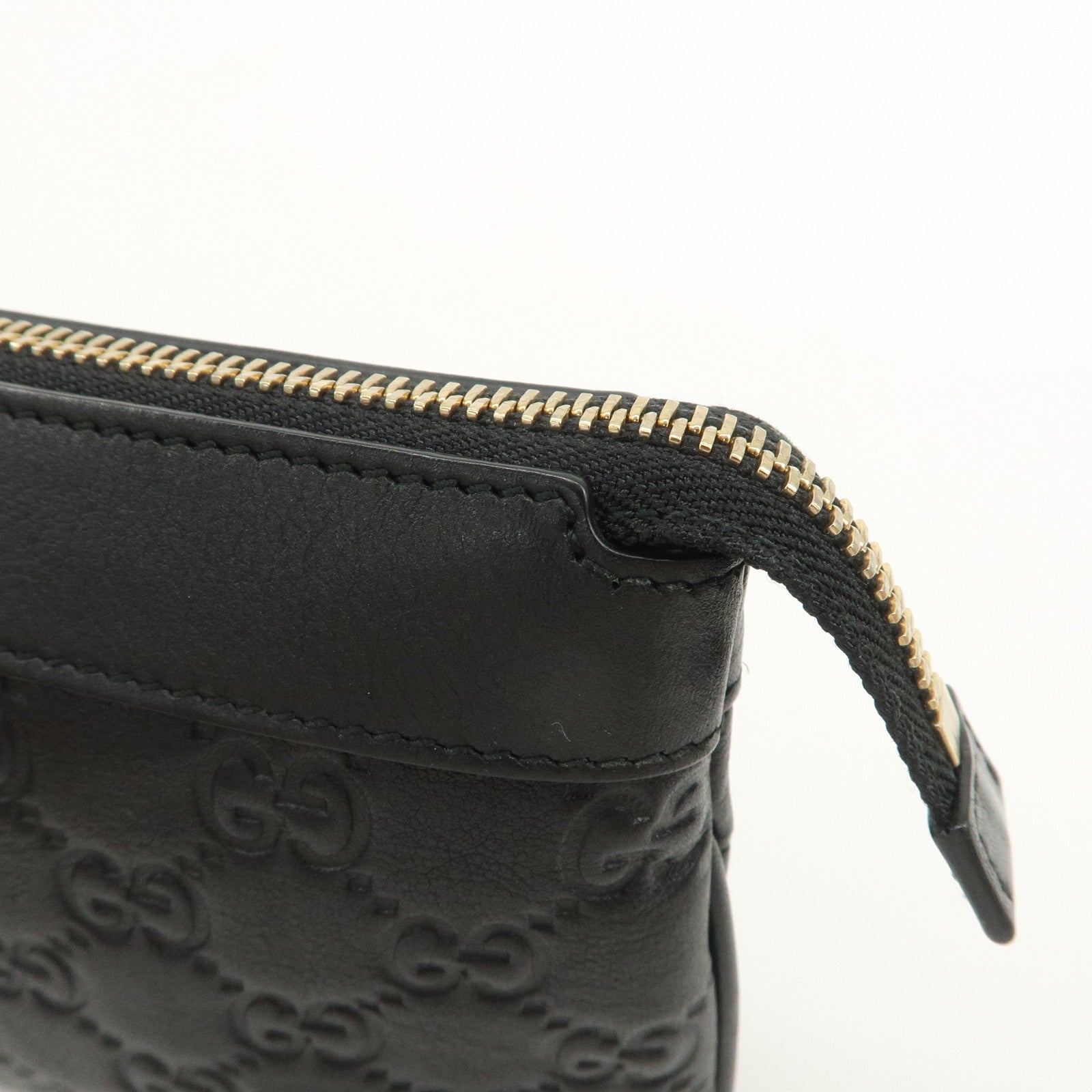 GUCCI Guccissima Leather Clutch Bag Pouch Black 274181